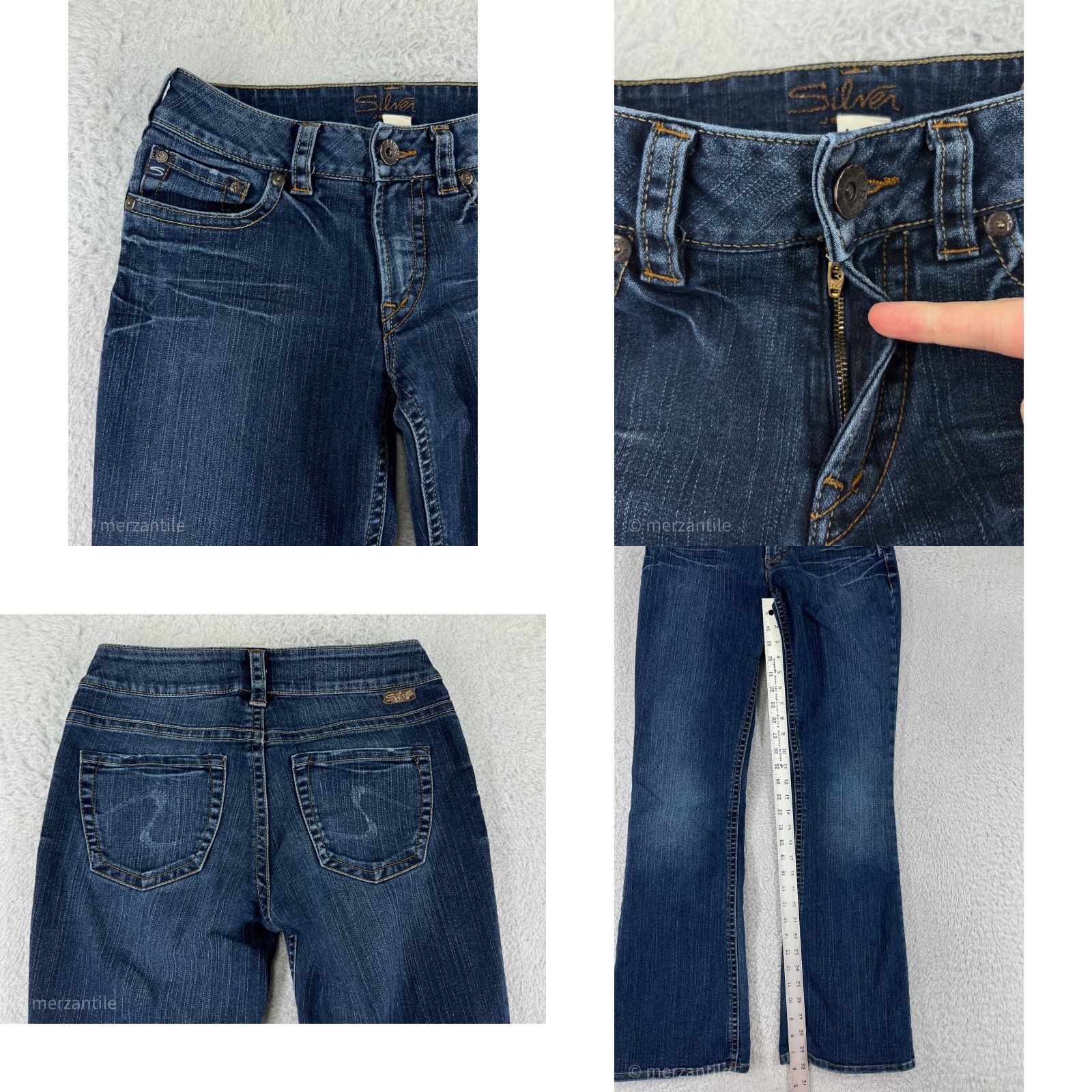 Silver Jeans Co. Silver Jeans Pants Womens 28 Blue Denim Suki Boot Cut Cotton Blend Western Size 28" / US 6 / IT 42 - 8 Thumbnail