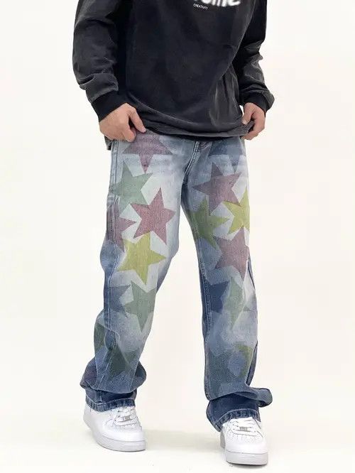 VIBE Vintage Wash Y2K Street Hip Hop Micro Flare Jeans Size US 30 / EU 46 - 7 Thumbnail