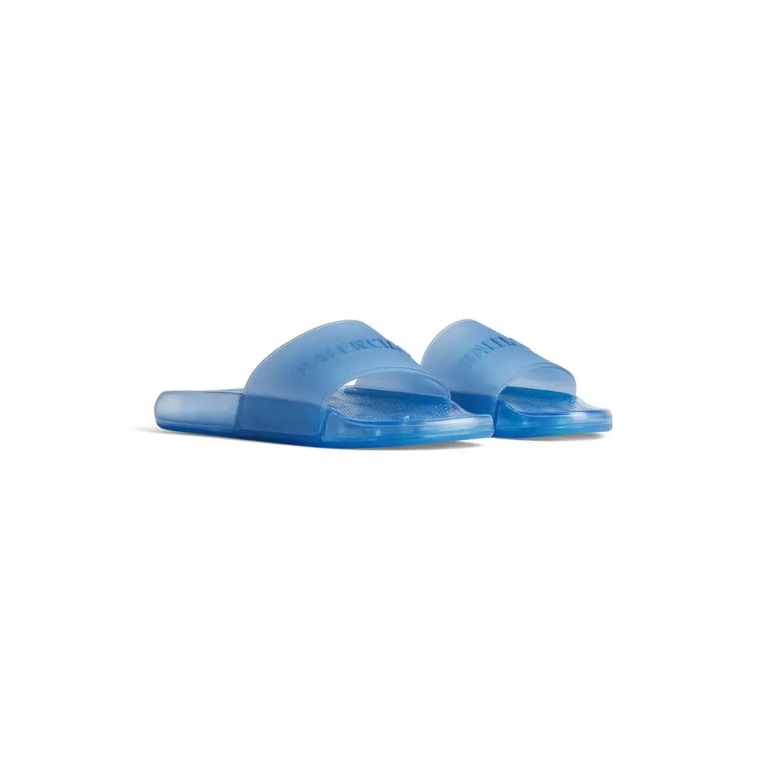 Balenciaga o1w1db10526 Pool Transparent Slide Sandals in Blue Size US 7 / EU 40 - 2 Thumbnail