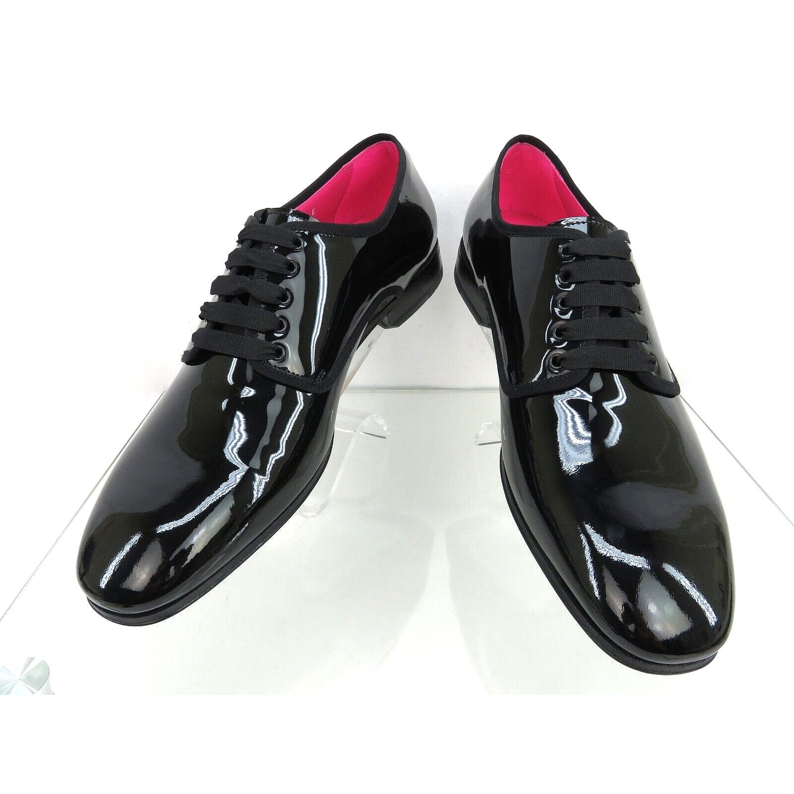 Salvatore Ferragamo FERRAGAMO MAGIC BLACK PATENT LEATHER DRESS DERBY OXFORD 10 E Size US 11 / EU 44 - 5 Thumbnail