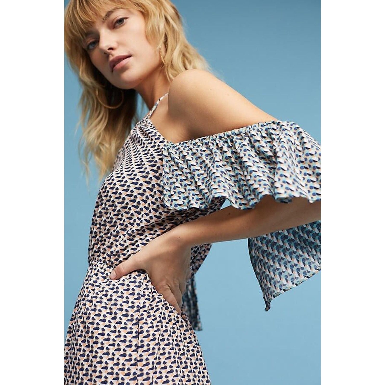 Anthropologie New Anthropologie Madalenna Open-Shoulder Romper Elevenses Size 28" / US 6 / IT 42 - 3 Thumbnail