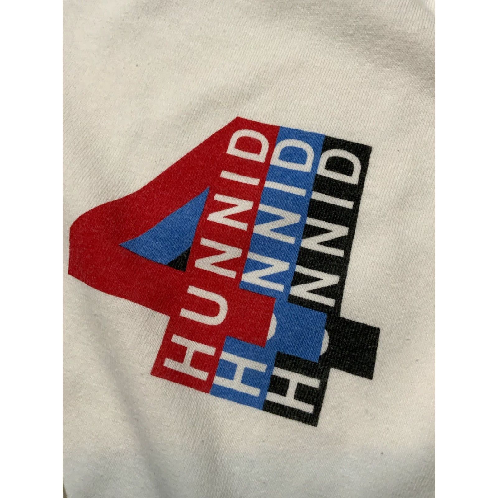 Vintage YG 4 Hunnid Graphic White Long Sleeve Hip Hop Crewneck T-Shirt Sz. L Mens Shirt Size US L / EU 52-54 / 3 - 7 Thumbnail
