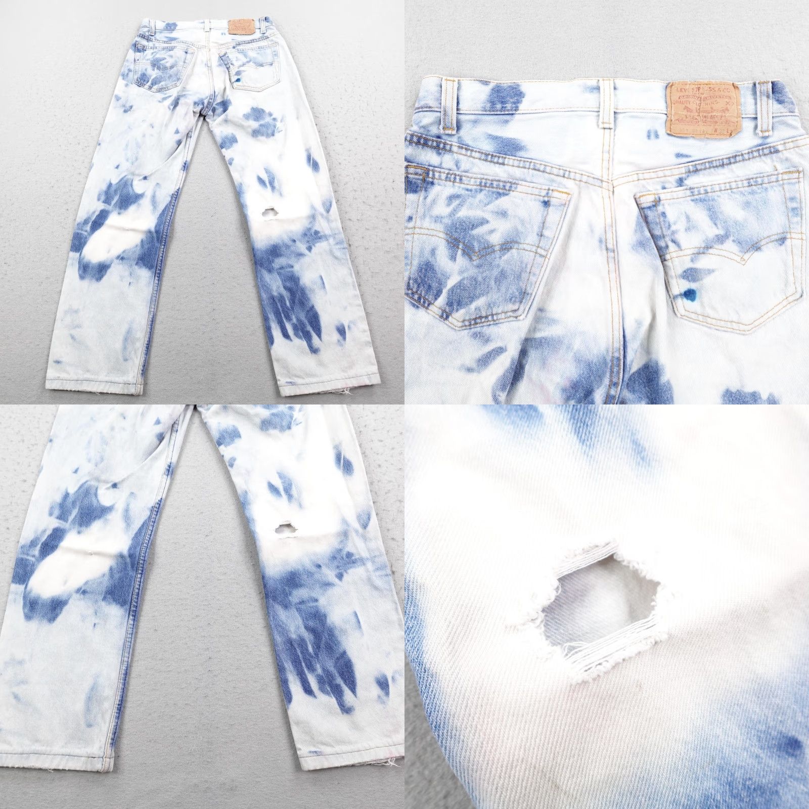 Levi's VINTAGE Levi's Jeans Mens 32 Bleach Dye Denim 501 0118 Distressed Button Fly 90s Jeans Mens 90s USA Blue Size US 32 / EU 48 - 8 Thumbnail