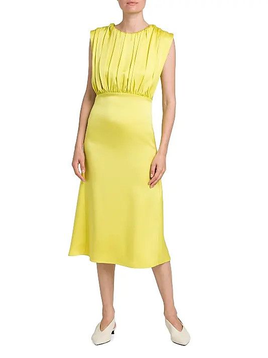 Jil Sander o1y0925 Sleeveless Midi Dress in Lime Green Size M / US 6-8 / IT 42-44 - 5 Thumbnail