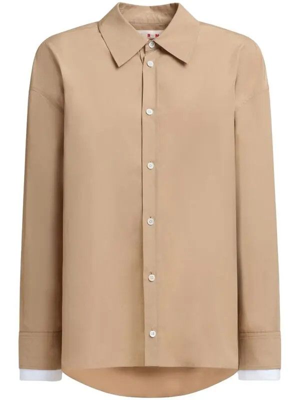 Marni o1w1db10426 Cotton Shirt in Beige Size S / US 4 / IT 40 - 1 Thumbnail