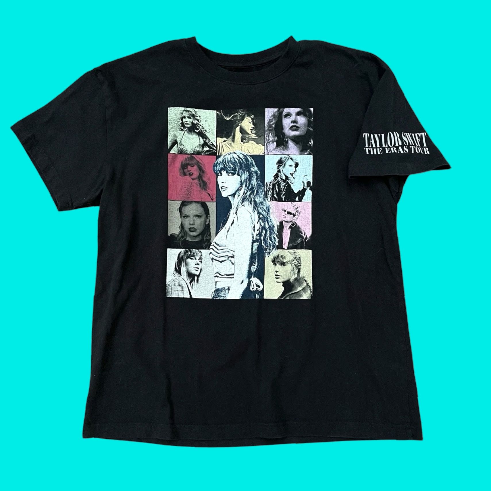 Vintage Taylor Swift The Eras Tour US Dates Official Concert Merch Black T-shirt Ladies L Large Short Sleeve Cotton Shirt Womens Size L / US 10 / IT 46 - 1 Thumbnail