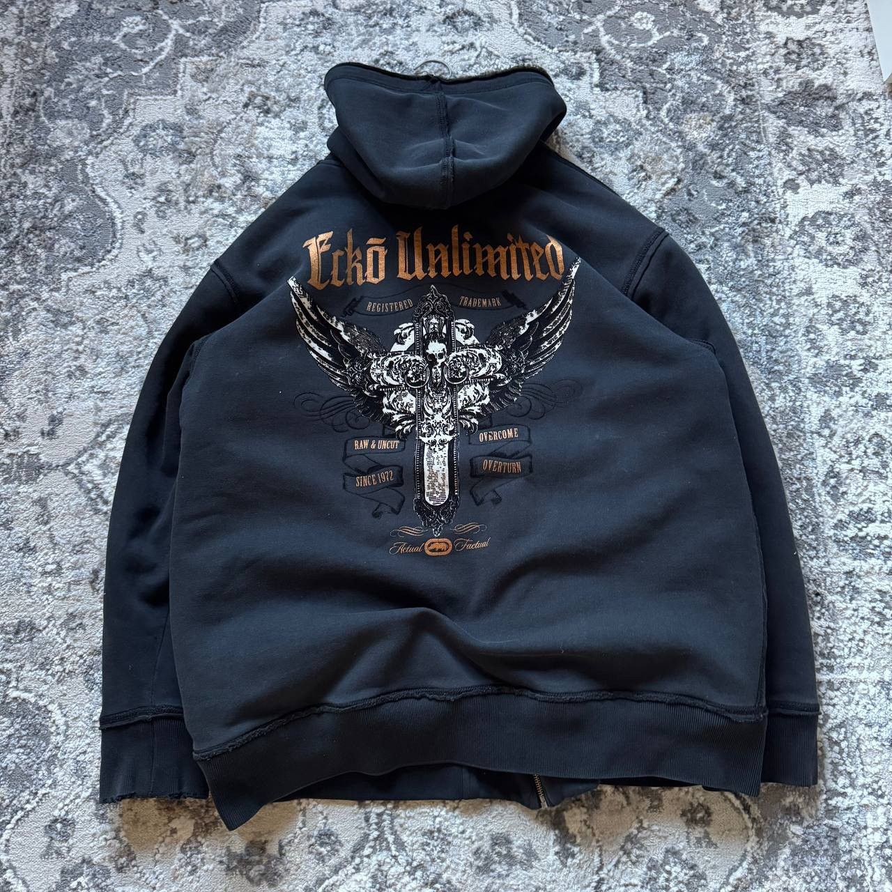 Ecko Unltd. Ecko Unltd Affliction Gothic Skull Heavy Fur Zip Hoodie Size US XXL / EU 58 / 5 - 9 Thumbnail