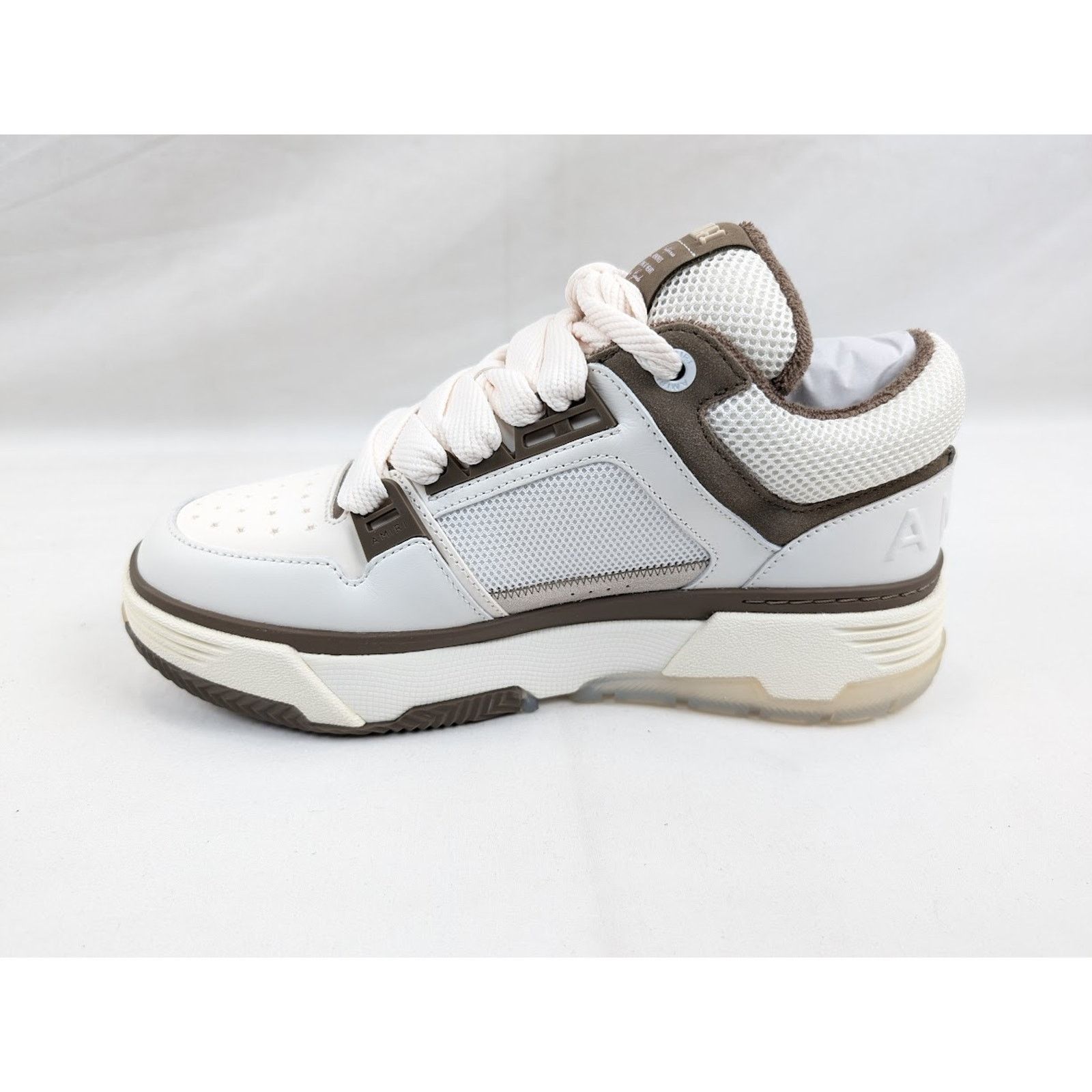 Amiri o1rshd1 MA-1 Leather Sneakers in White/Brown Size US 14 / EU 47 - 7 Thumbnail