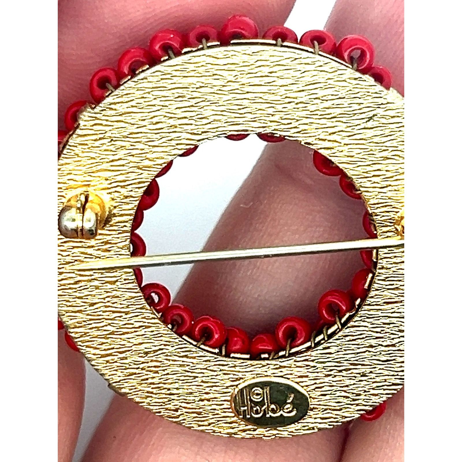 & Other Stories HOBE Cherry Red Wreath Goldtone Brooch Pin Size ONE SIZE - 2 Thumbnail
