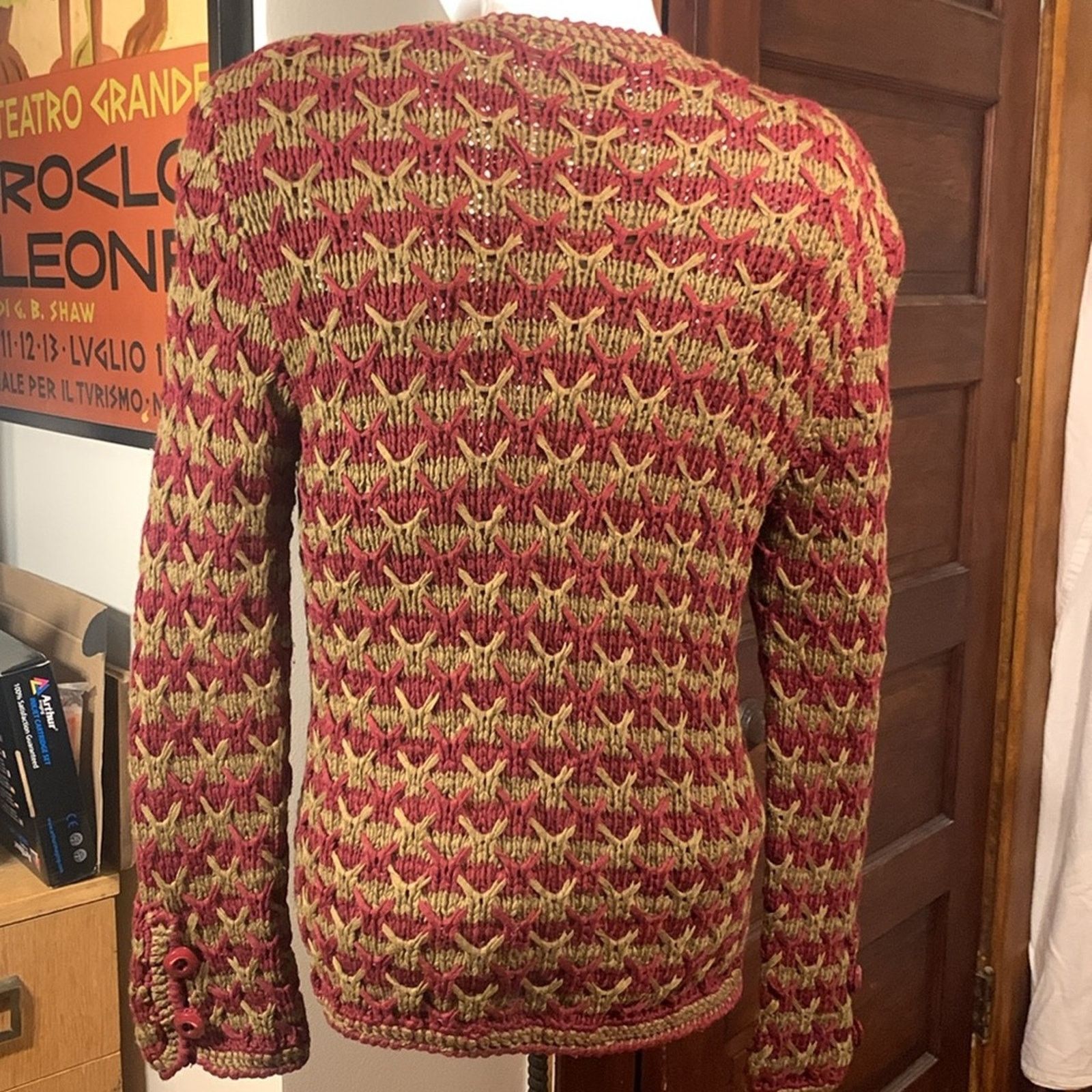 Vintage 80’s Countess Shirley Caracciolo Italy knit cardigan sweater Size M / US 6-8 / IT 42-44 - 4 Thumbnail