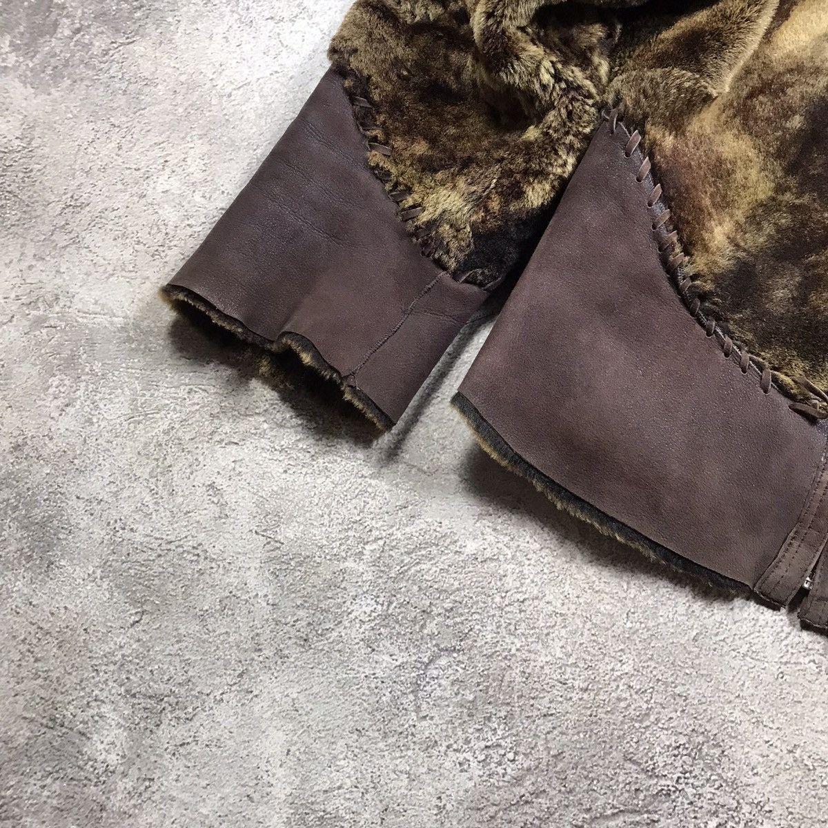 Vintage Vintage 90s Fur Lined Bomber Jacket Y2K Grunge Black Boxy L Size L / US 10 / IT 46 - 4 Thumbnail