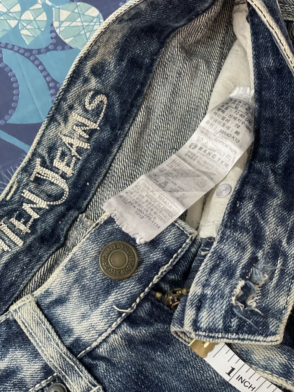 Hang Ten × Japanese Brand × Vintage Hang Ten Acid Wash Denim Straight Cut y2k style Size US 30 / EU 46 - 13 Thumbnail