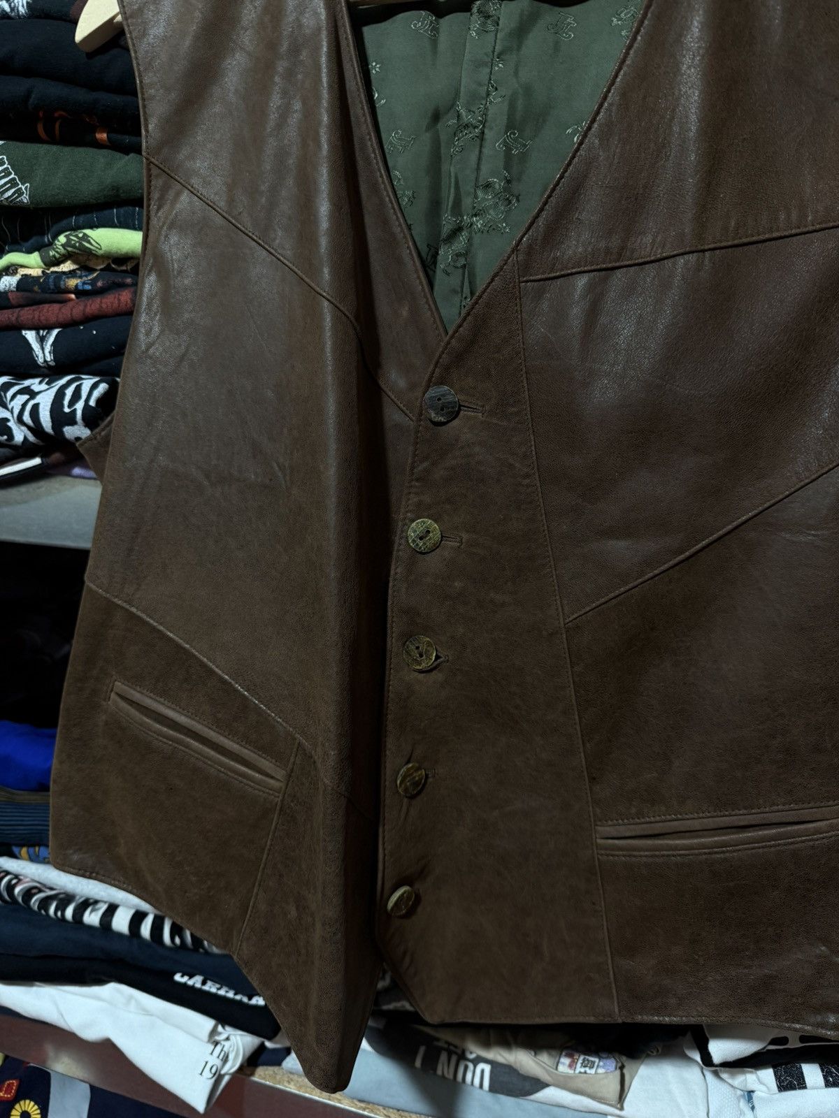 Vintage Vintage Bavarian German Hunter Brown Vest By Julius Lang Size 40R - 3 Thumbnail