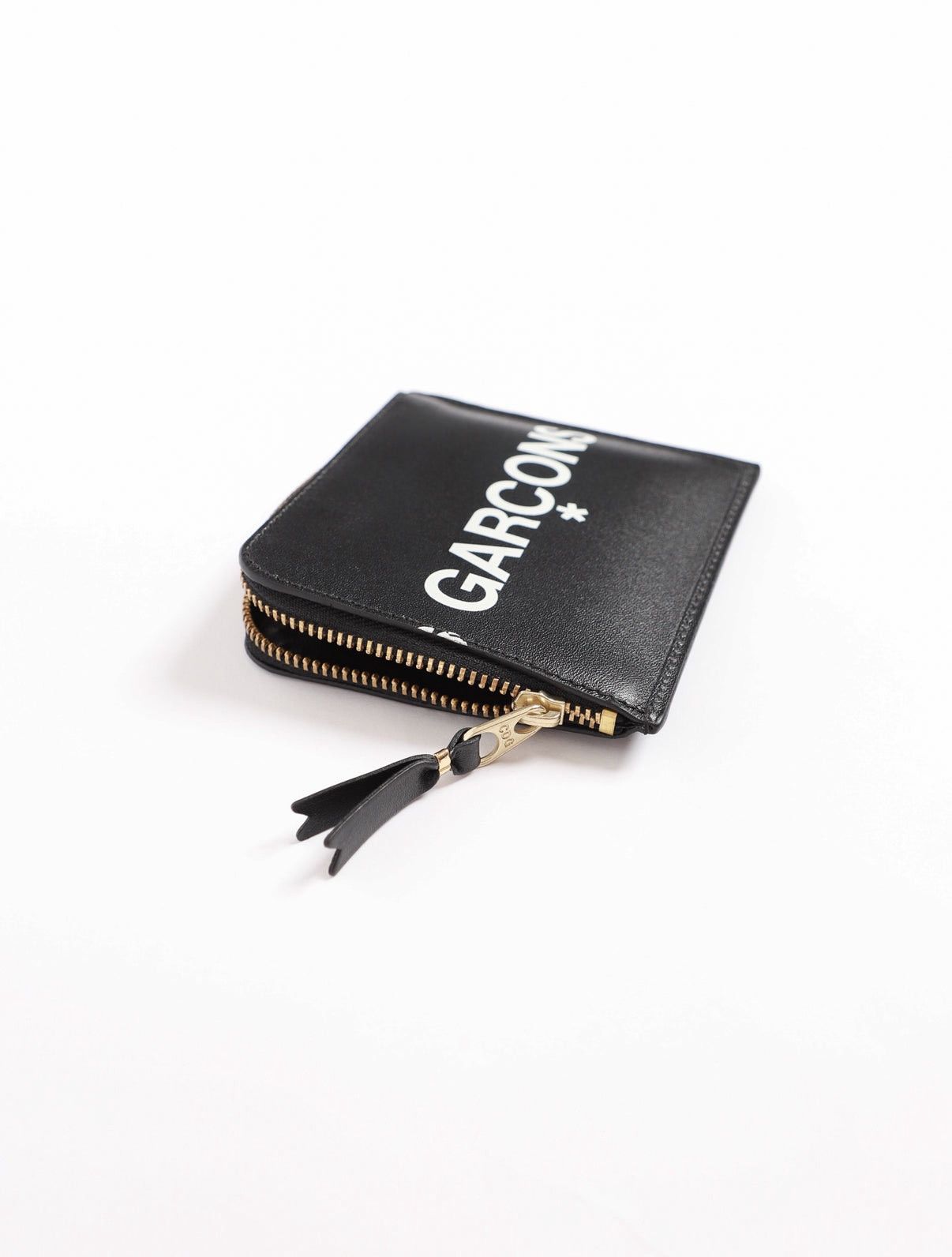 Comme des Garcons × Comme des Garcons Homme × Comme des Garcons Homme Plus New CDG Black Leather Wallet with Huge Logo Slim Corner Zip Size ONE SIZE - 15 Thumbnail