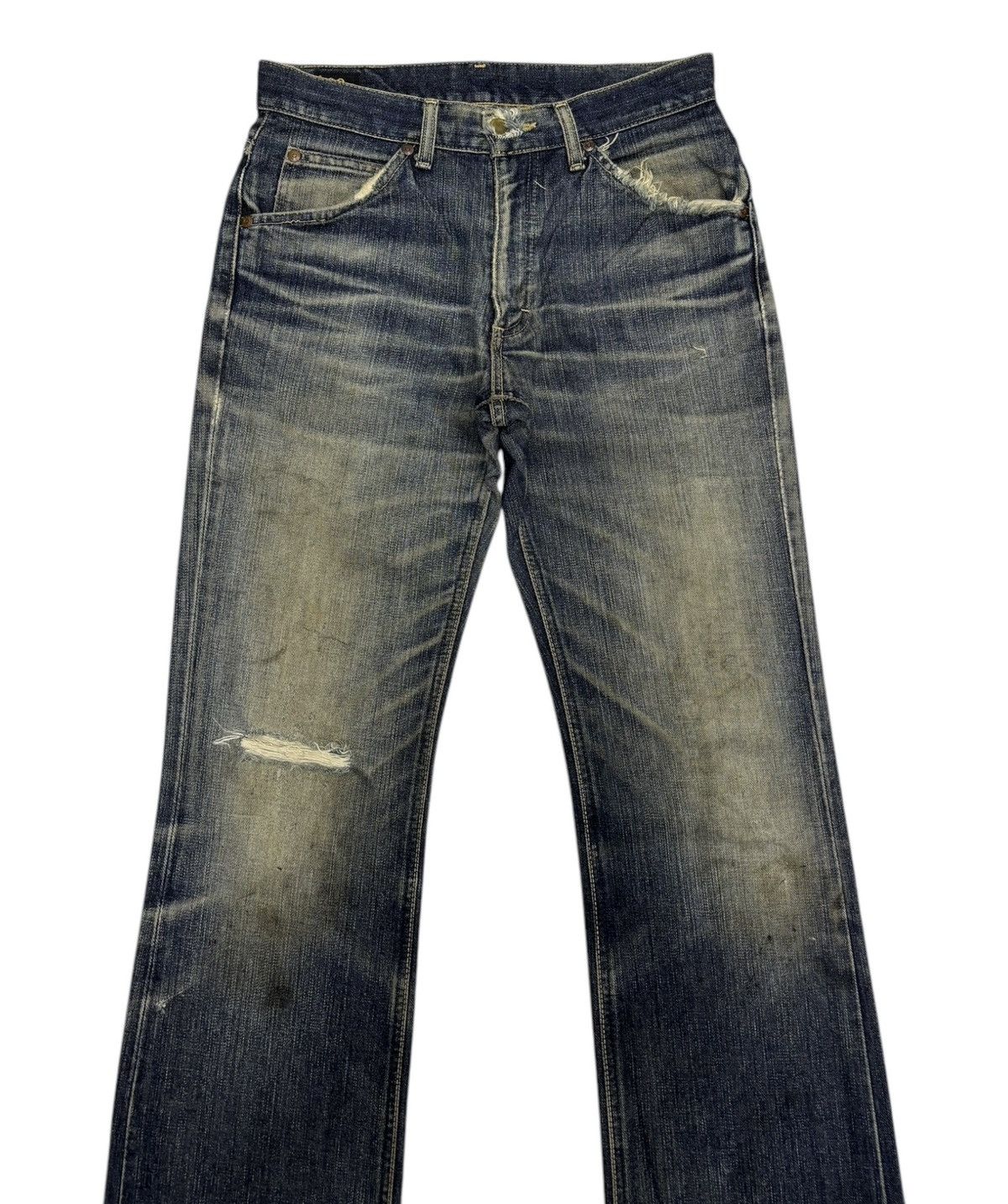 If Six Was Nine × Le Grande Bleu (L.G.B.) × Lee FLARE JEANS LEE RIDERS BOOTCUT DISTRESSED DENIM JEAN RUSTY Size US 29 - 5 Thumbnail