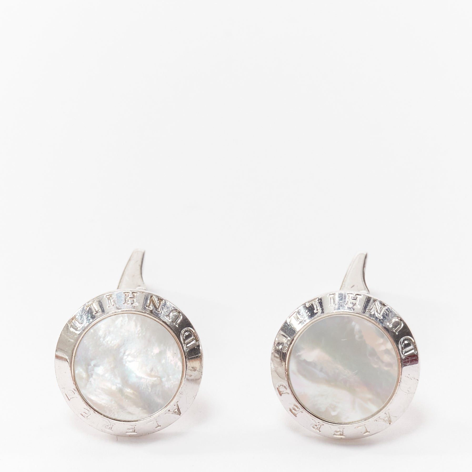 Alfred Dunhill ALFRED DUNHILL 925 steel holographic mother of pearl round logo cufflinks Size ONE SIZE - 1 Thumbnail