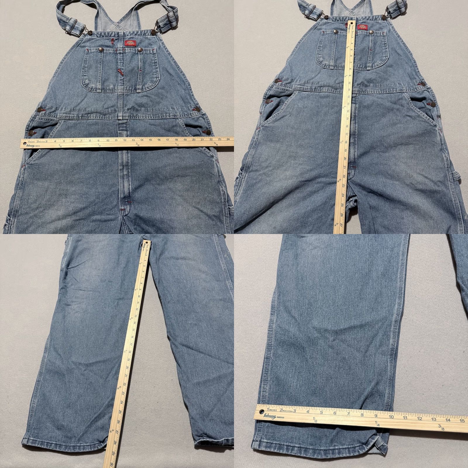 Dickies VINTAGE Dickies Bib Overall Blue Denim Adult 38x30 Workwear Carpenter 90s Dickies Overall Denim Blue Adult 38x30 Womens Size 26" / US 2 / IT 38 - 9 Thumbnail