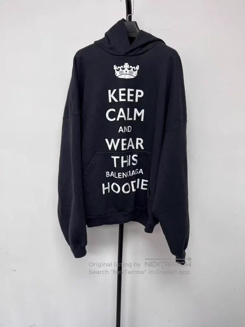 Balenciaga Balenciaga Letter Printed Hooded Long Sleeve Sweatshirt Size US S / EU 44-46 / 1 - 1 Thumbnail