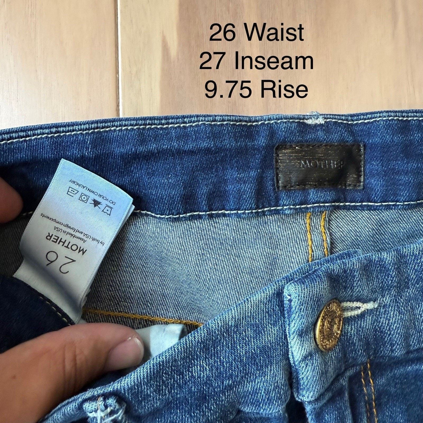 MOTHER Mother Looker Ankle Jeans Women's 26 Blue High Waisted Boho Size 26" / US 2 / IT 38 - 5 Thumbnail
