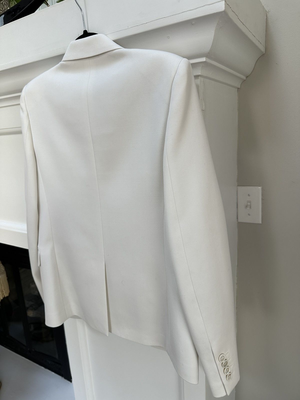 Saint Laurent Paris Ivory Double Breasted Suit Jacket Size 46R - 15 Thumbnail