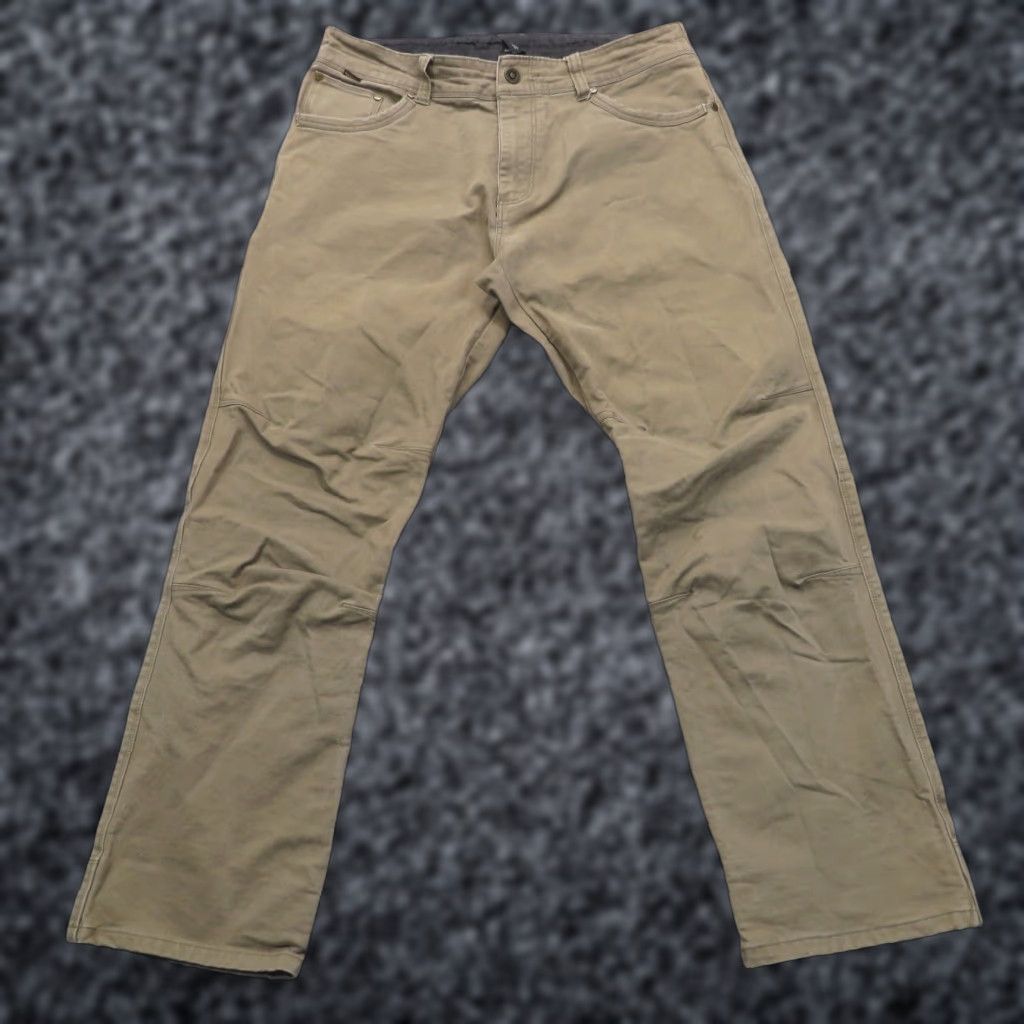 Kuhl Pant Men 34x30 Rydr Khaki Vintage Patina Dye Camping Trail Articulated Knee Pant Mens Regular 34 Khaki Brown Patina 90s Outdoor
