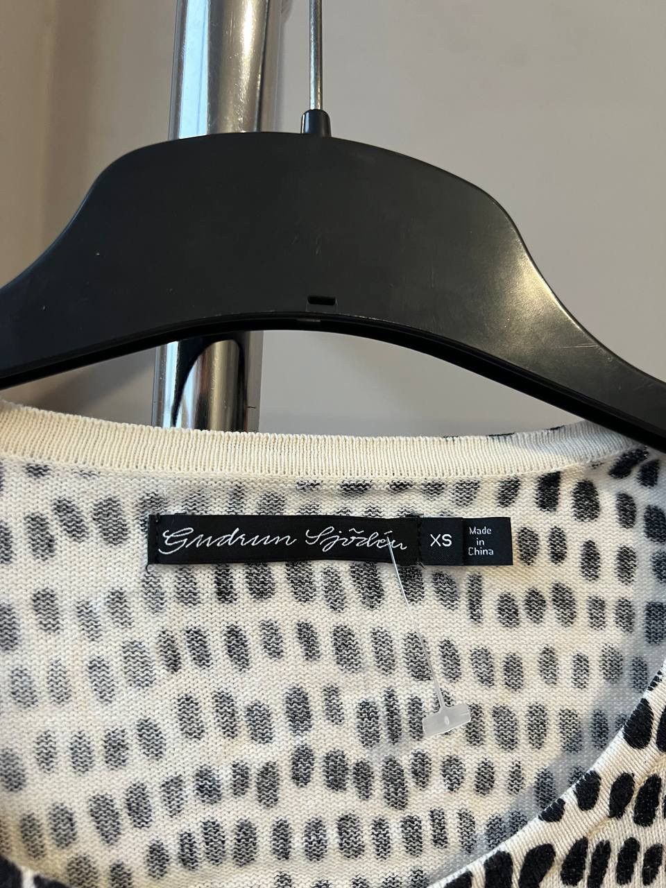 Gudrun Sjoden GUDRUN SJODEN BLACK/WHITE DOTTER LIGHTWEIGHT CARDIGAN XS Size XS / US 0-2 / IT 36-38 - 5 Thumbnail