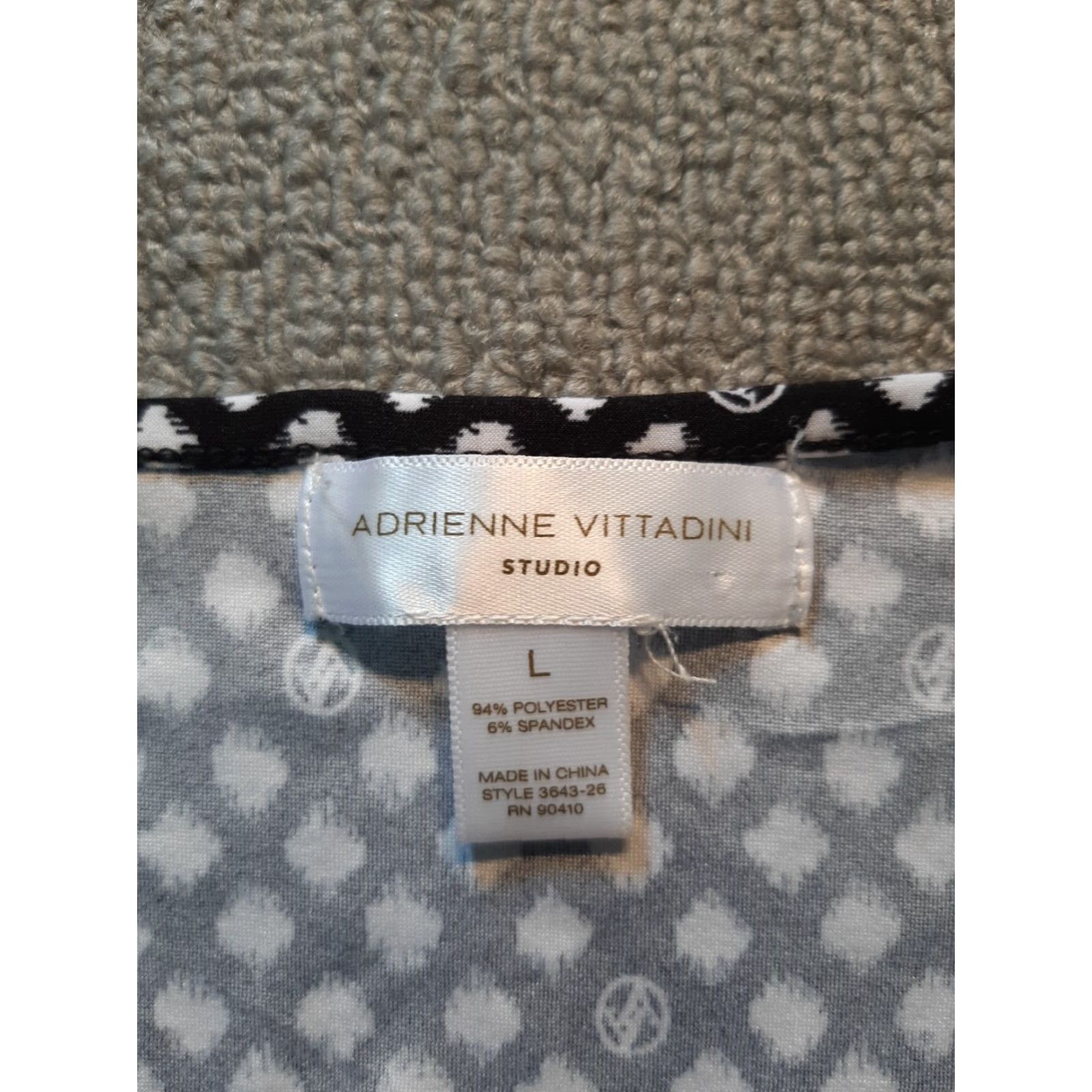 Vintage Adrienne Vittadini Black Top Short Sleeve Large L Size L / US 10 / IT 46 - 3 Thumbnail