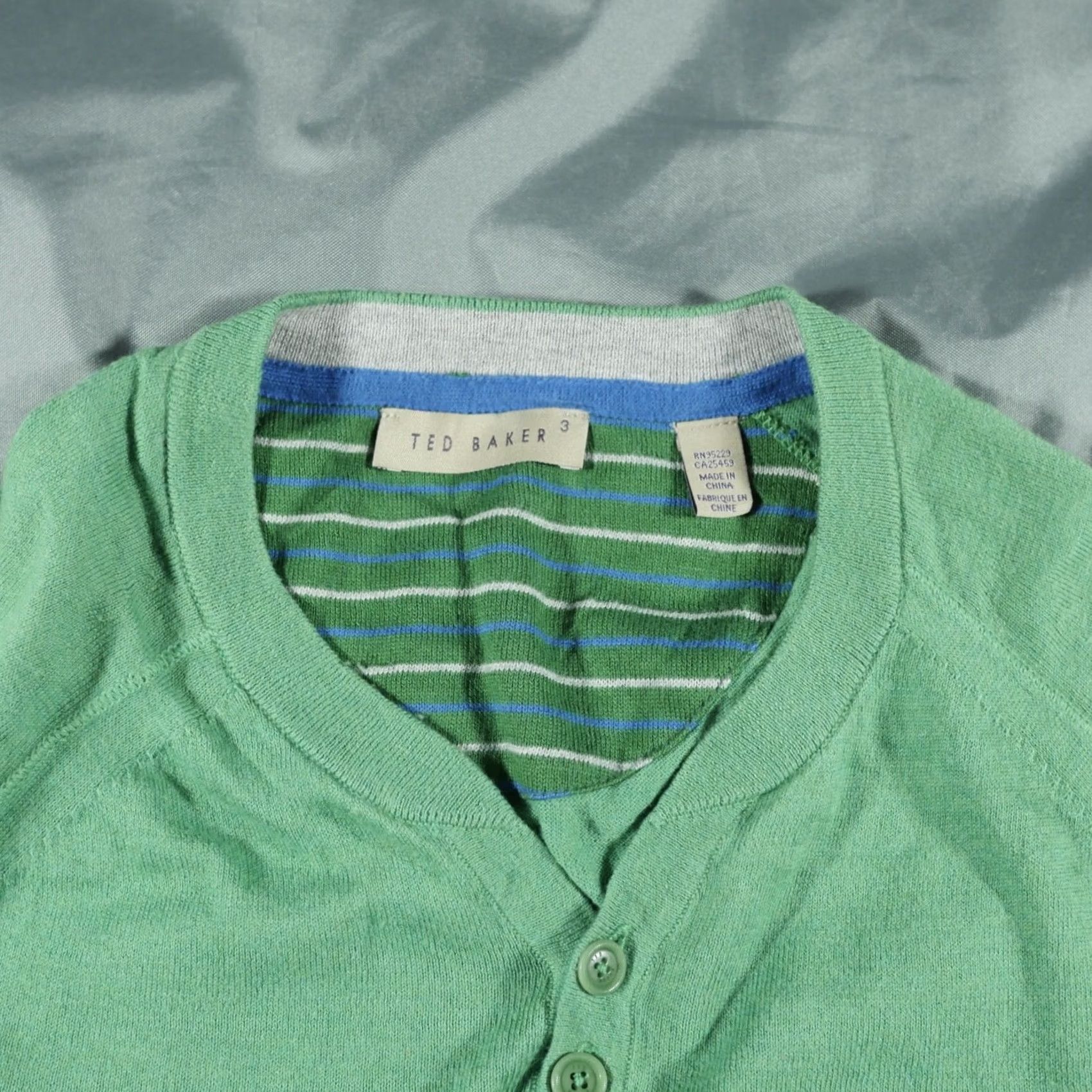 Ted Baker Ted Baker Sweater Mens M 3 Green Henley Pullover Preppy Casual Designer Shirt? Size US M / EU 48-50 / 2 - 2 Thumbnail