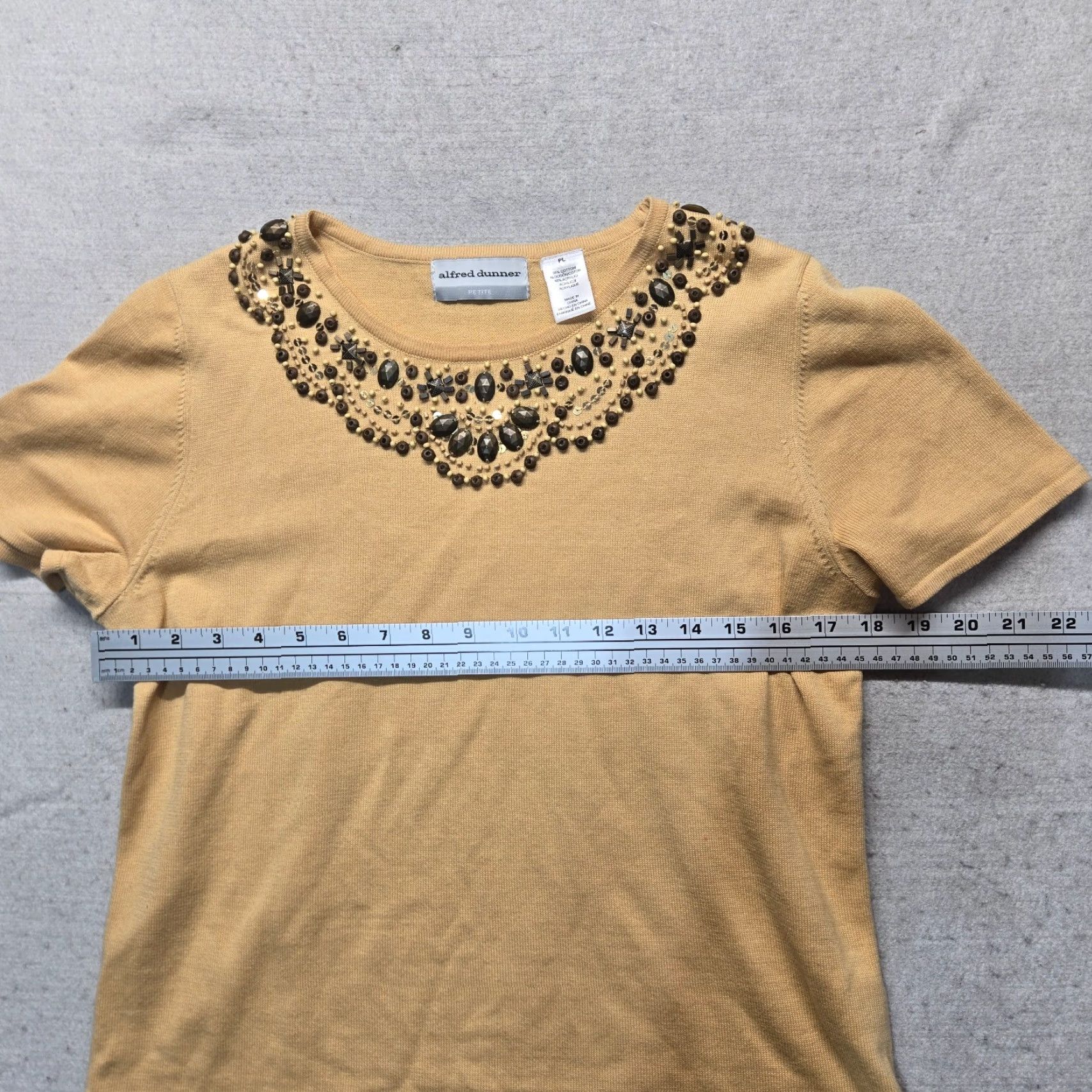 Vintage Alfred Dunner Brown Sweater Short Sleeve Pullover Adult Women's Petite Large Size L / US 10 / IT 46 - 5 Thumbnail