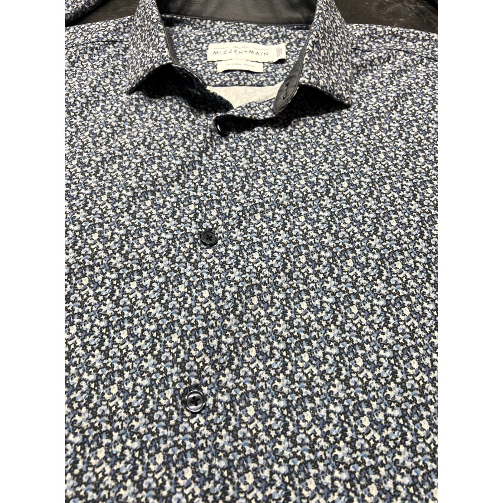 Mizzen+Main Mizzen+Main Leeward Blue Floral Button-Up Shirt XXL 2XL Slim Fit Men’s Regular Size Size US XXL / EU 58 / 5 - 4 Thumbnail