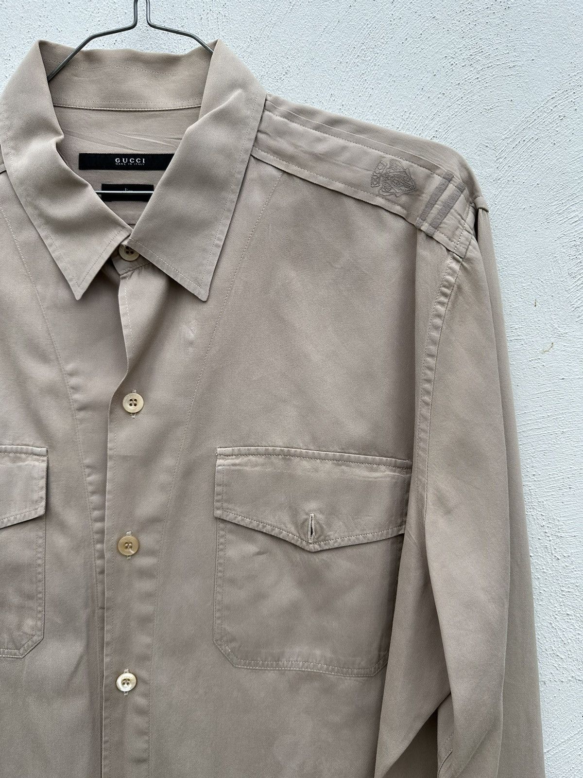 Gucci GUCCI Long Sleeve Shirt Slim Fit Size US L / EU 52-54 / 3 - 7 Thumbnail