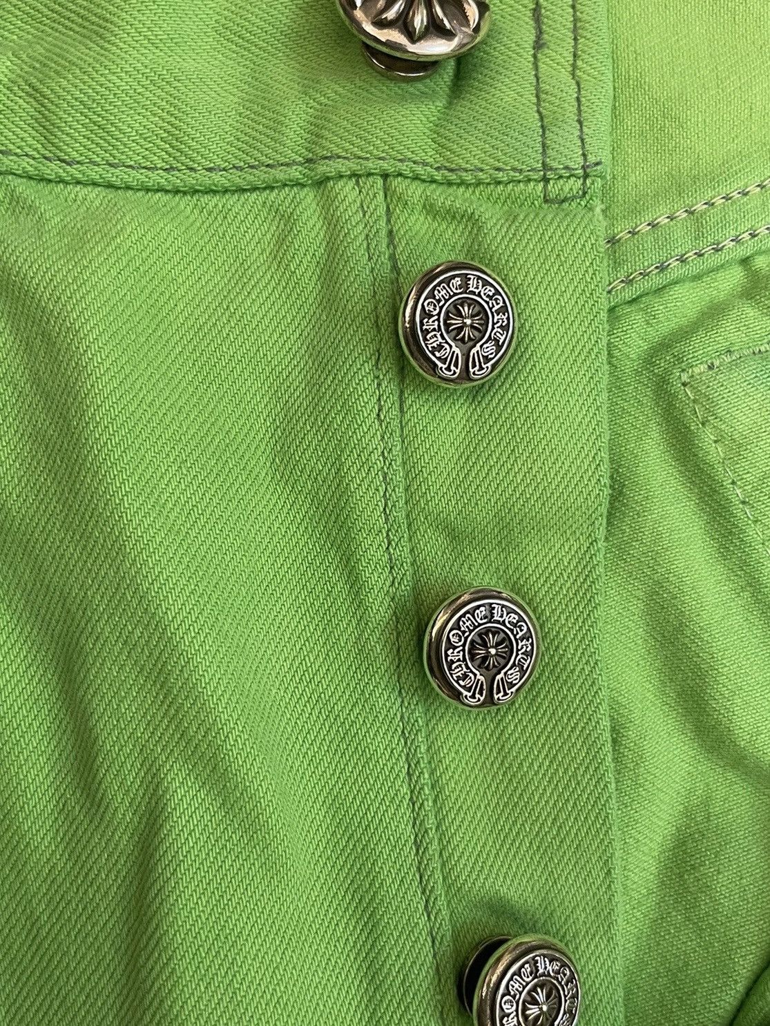 Chrome Hearts Chrome Hearts Sex Records green & black cross patch denim Size US 33 - 5 Thumbnail