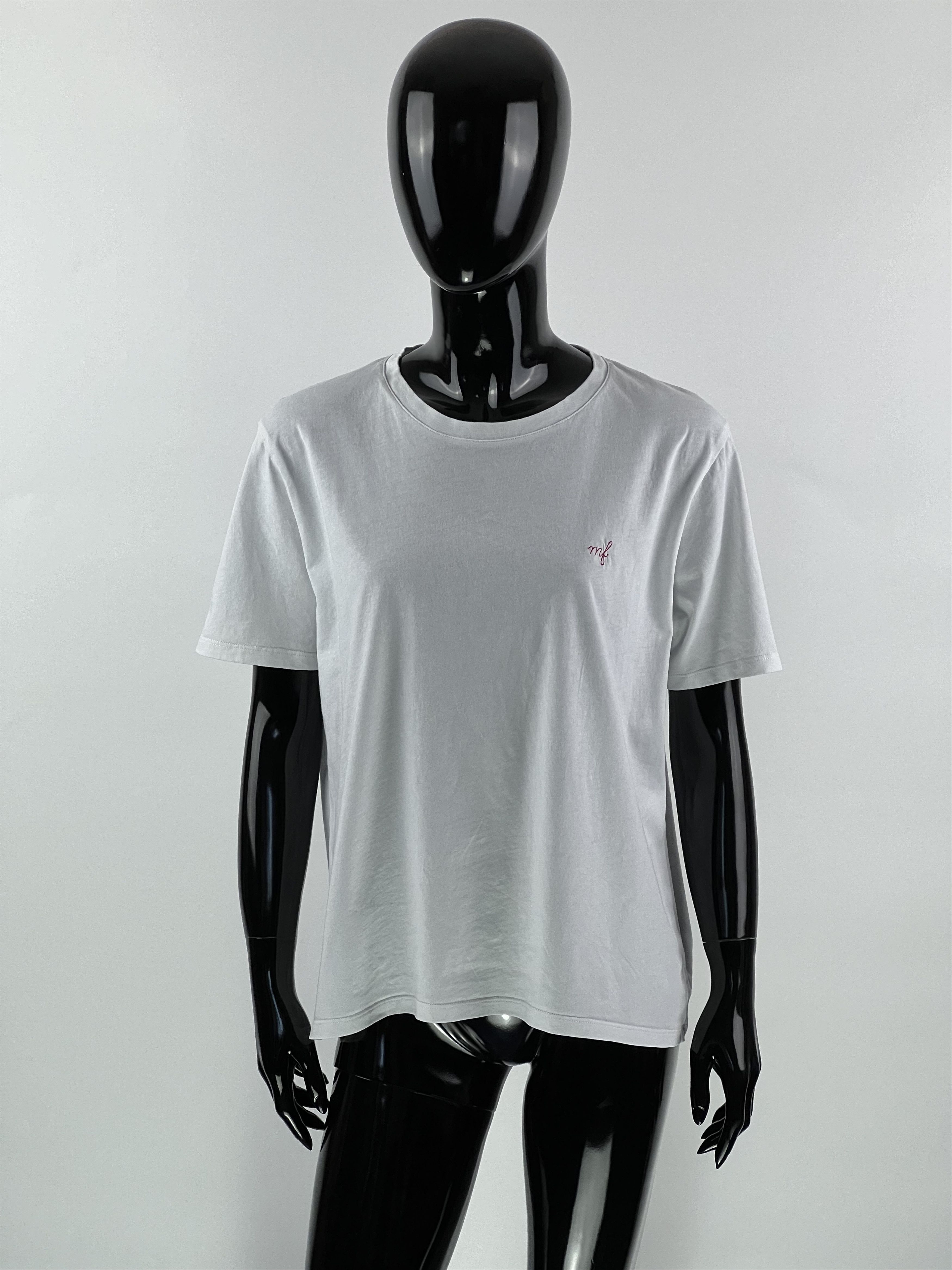 Sezane Sezane White Short Sleeve T-Shirt Embroidered Logo Size L Size L / US 10 / IT 46 - 1 Thumbnail