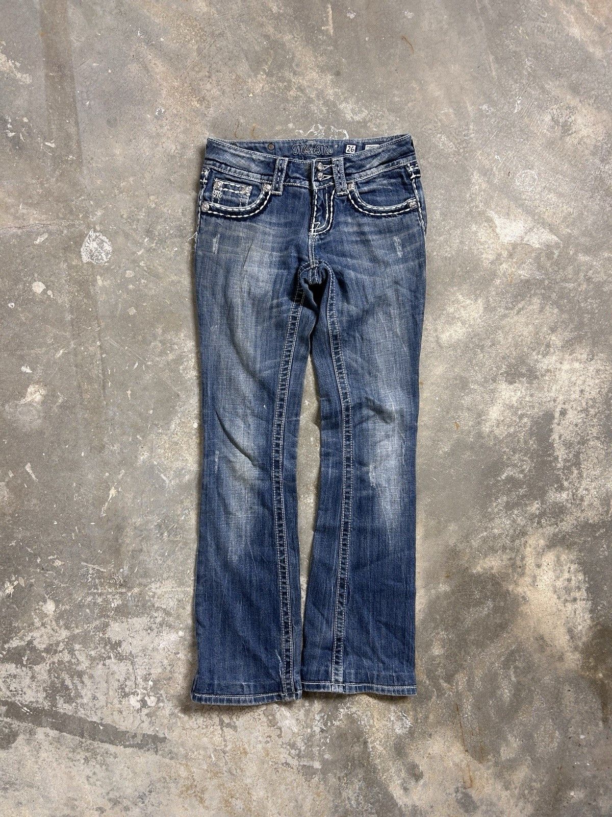 Miss Me Vintage Y2K Miss Me Jeweled Embellish Denim Jeans Size 26x30 Size 26" / US 2 / IT 38 - 4 Thumbnail