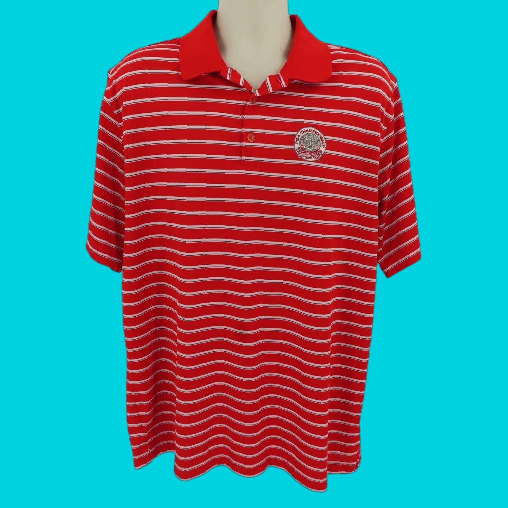 Nike Nike Golf Polo Shirt Men XL 2010 Whistling Straights PGA Championship Red Stripe Polo Shirt Size US XL / EU 56 / 4 - 1 Thumbnail