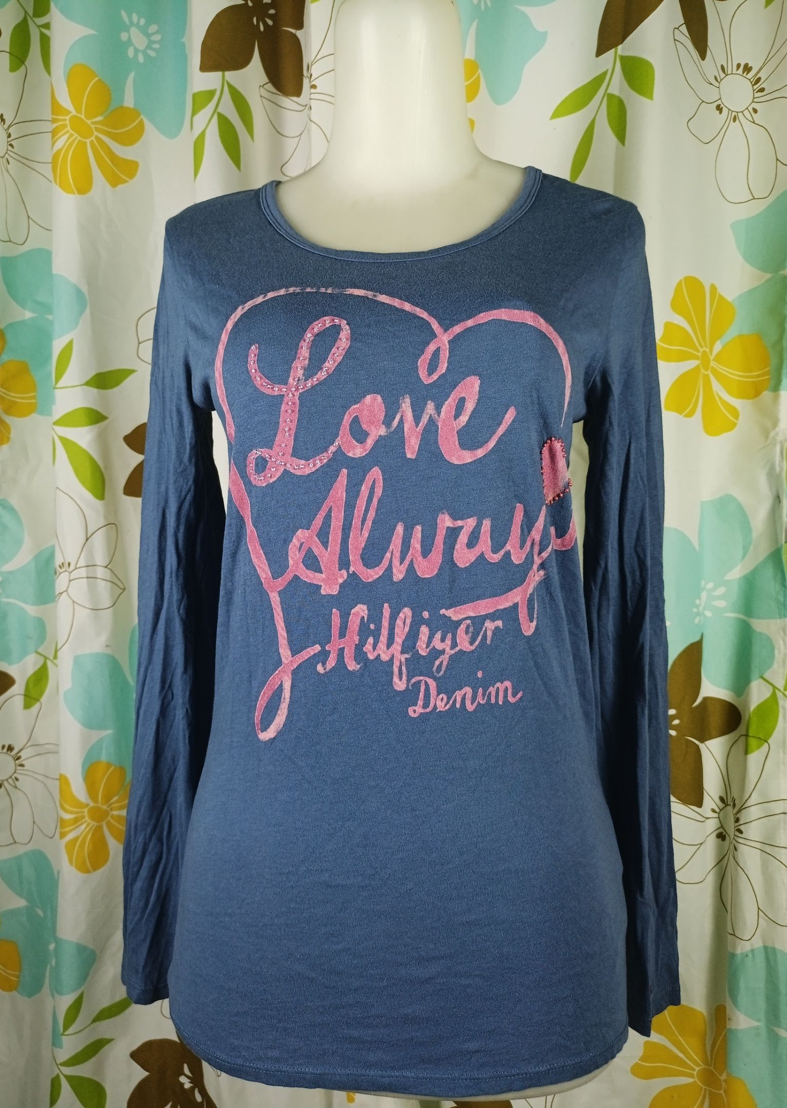Designer × Tommy Hilfiger Hilfiger ❤️ New York Women Long Sleeve T-Shirt Size XL / US 12-14 / IT 48-50 - 1 Thumbnail