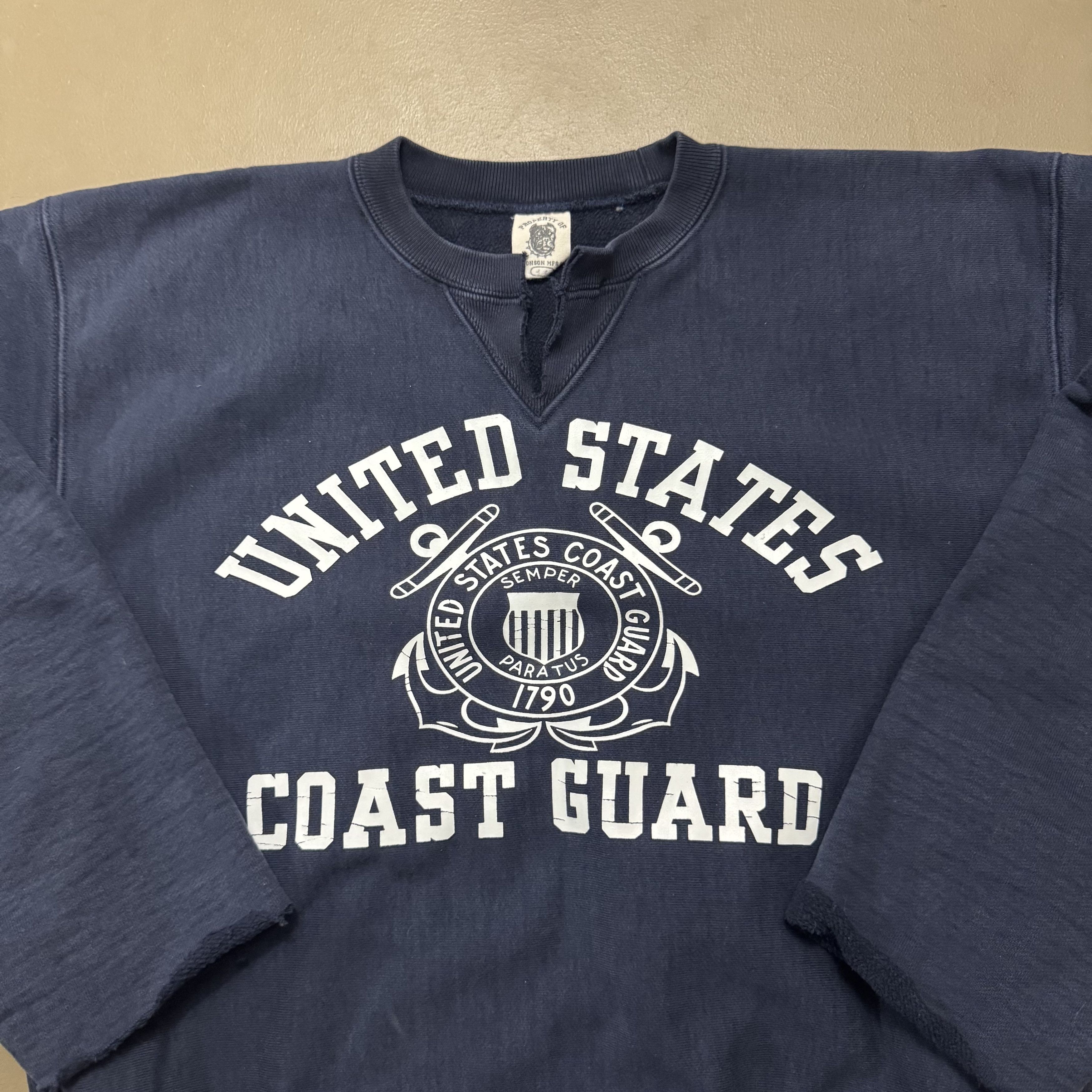 Vintage US Coast Guard Bronson MFR Heavyweight Sweatshirt Altered Size US L / EU 52-54 / 3 - 2 Thumbnail