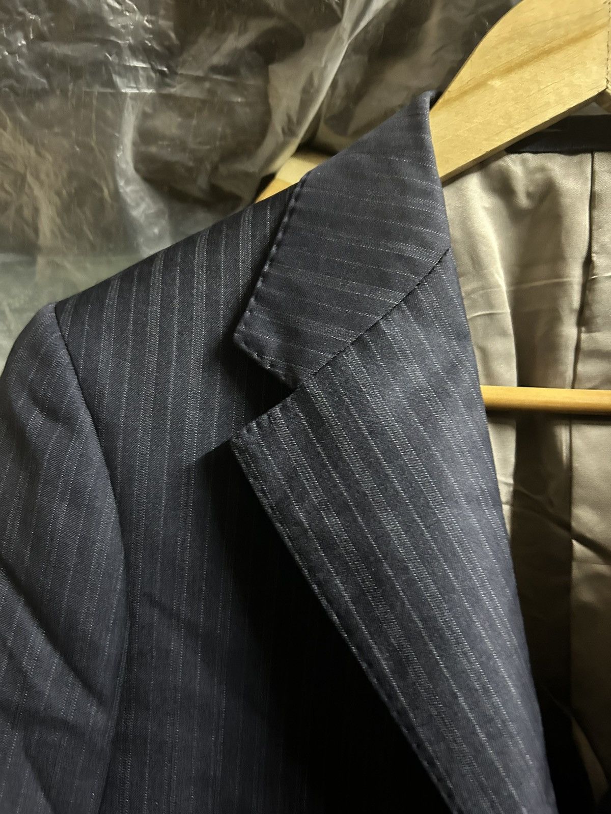 Loro Piana Four Seasons Super 130'S Wool Striped Blazer Size 46S - 11 Thumbnail