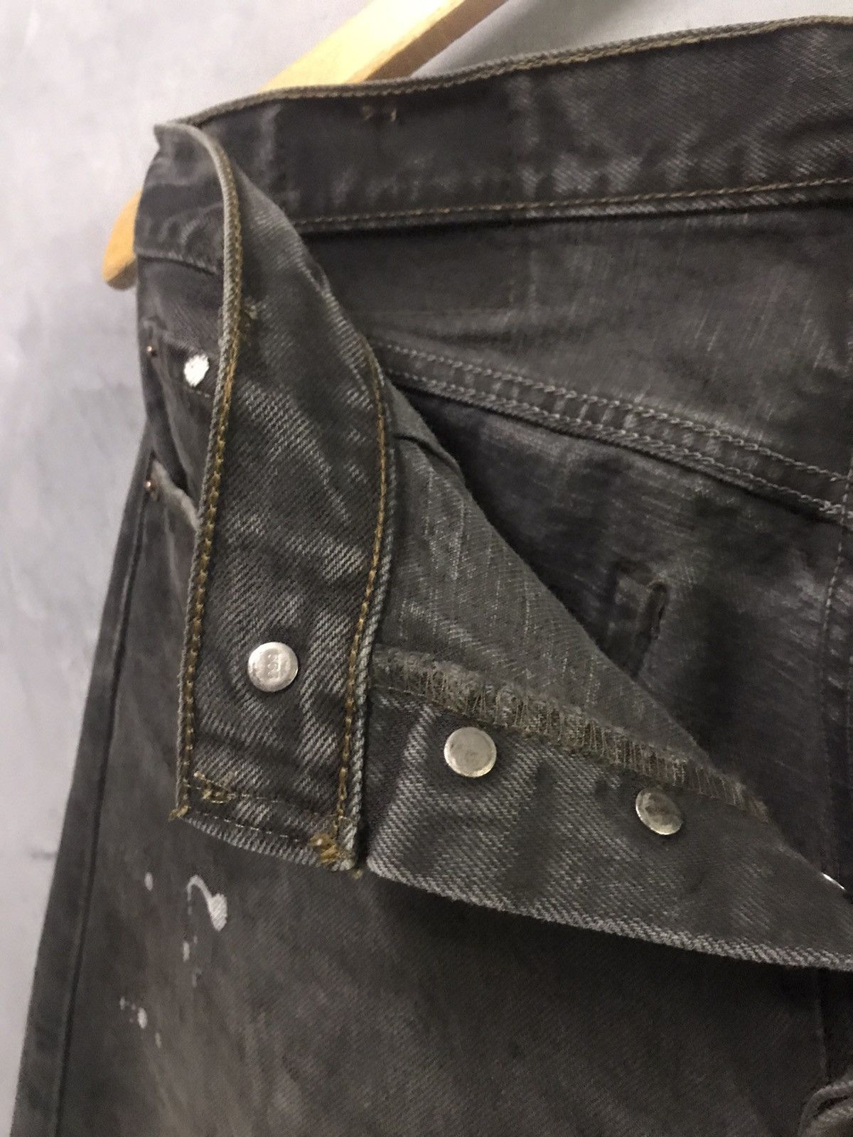 Levi's × Levi's Made & Crafted × Levi's Vintage Clothing Vintage Levis 501 Super Black Splattered Paint Size US 29 - 4 Thumbnail