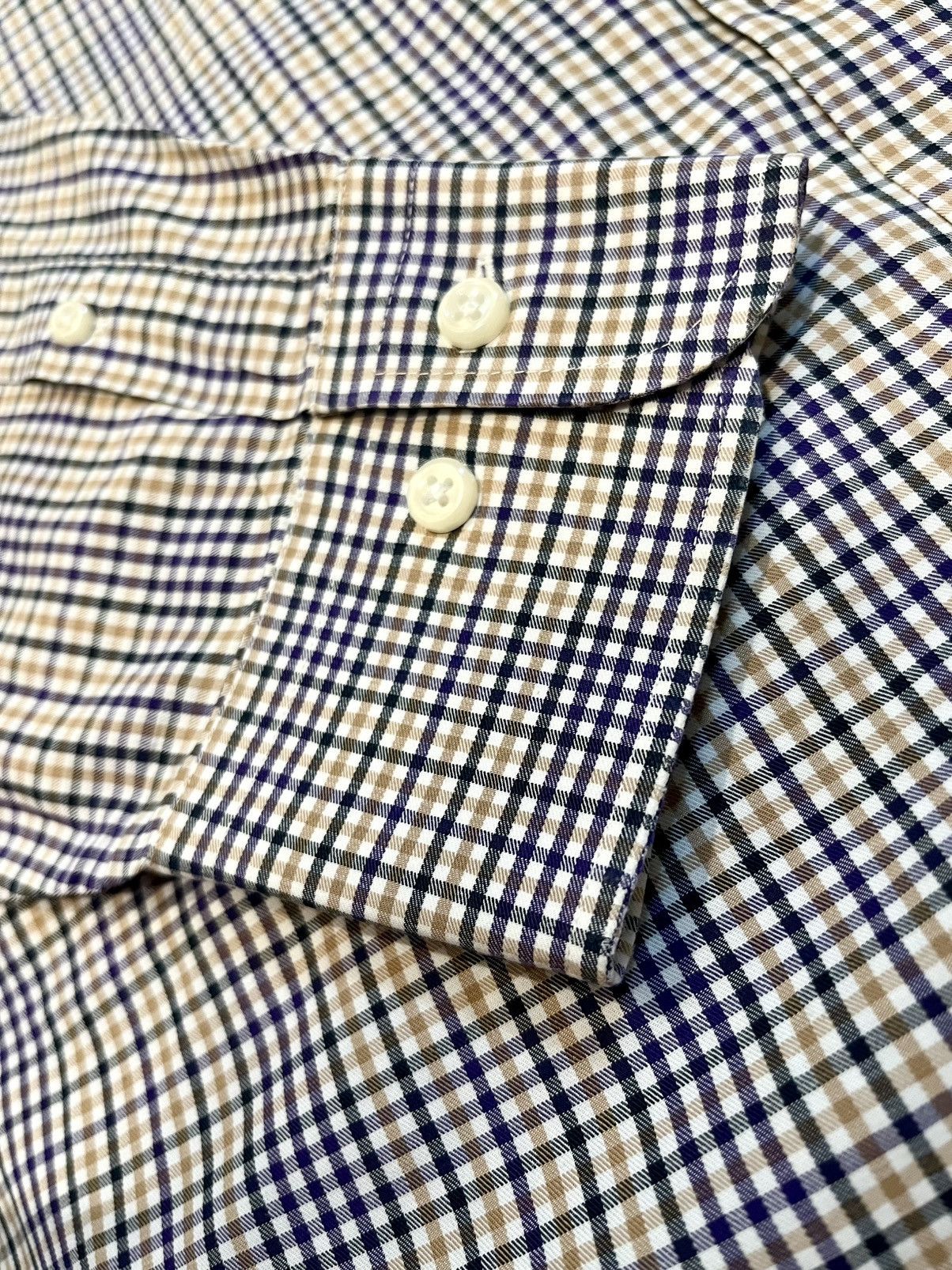 Peter Millar Peter Millar XL Button-Down Shirt Purple Tan Black Plaid Size US XL / EU 56 / 4 - 2 Thumbnail