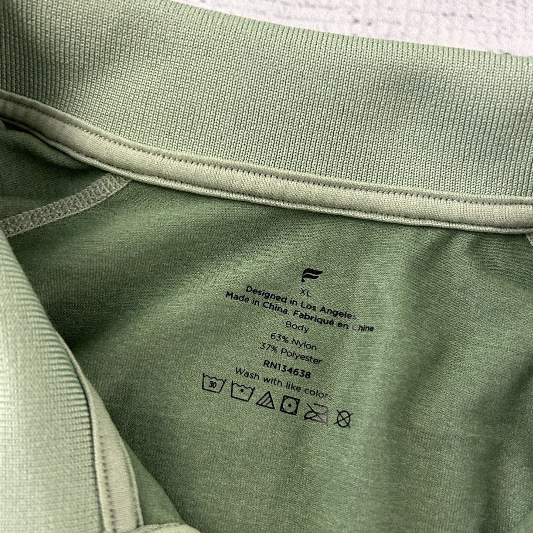 Fabletics Fabletics Short Sleeve Button Front Polo Shirt Men's XL Green Size US XL / EU 56 / 4 - 2 Thumbnail