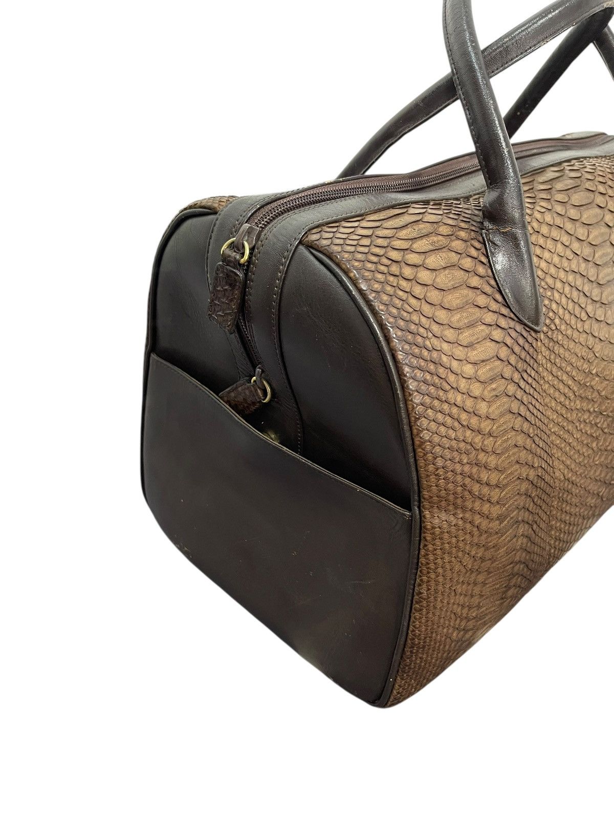 Genuine Leather Full Leather Python Vtg JRA Japan Boston Bag 5🟩 Size ONE SIZE - 4 Thumbnail
