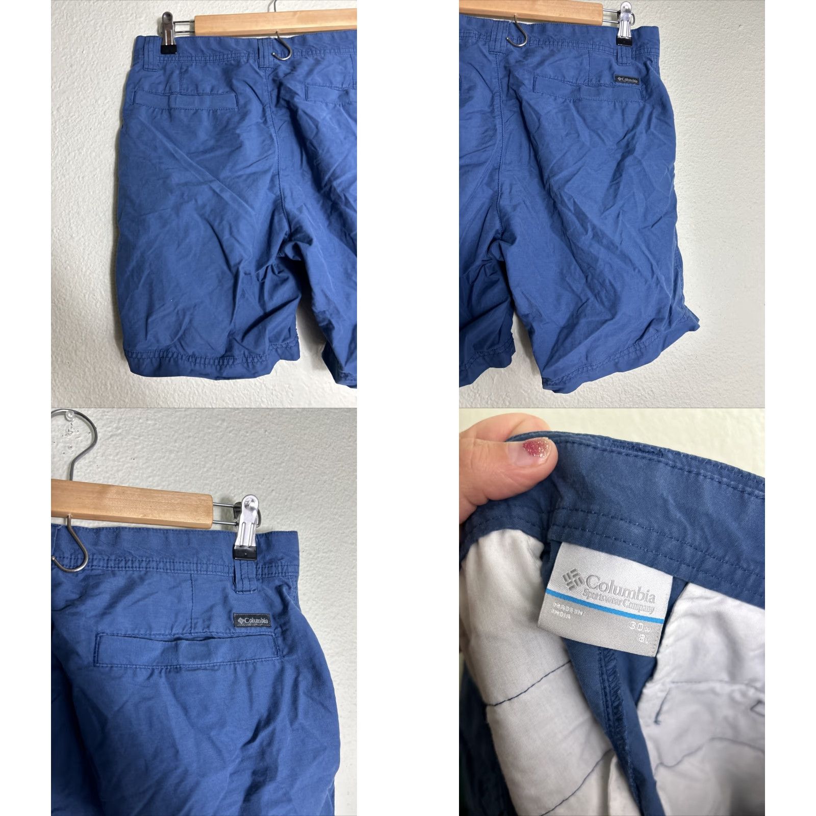 Vintage Columbia Birch Forest II Shorts Men 30x8 Blue Chino Casual Cotton Blend Hiking Golf XM0919 Size US 30 / EU 46 - 8 Thumbnail