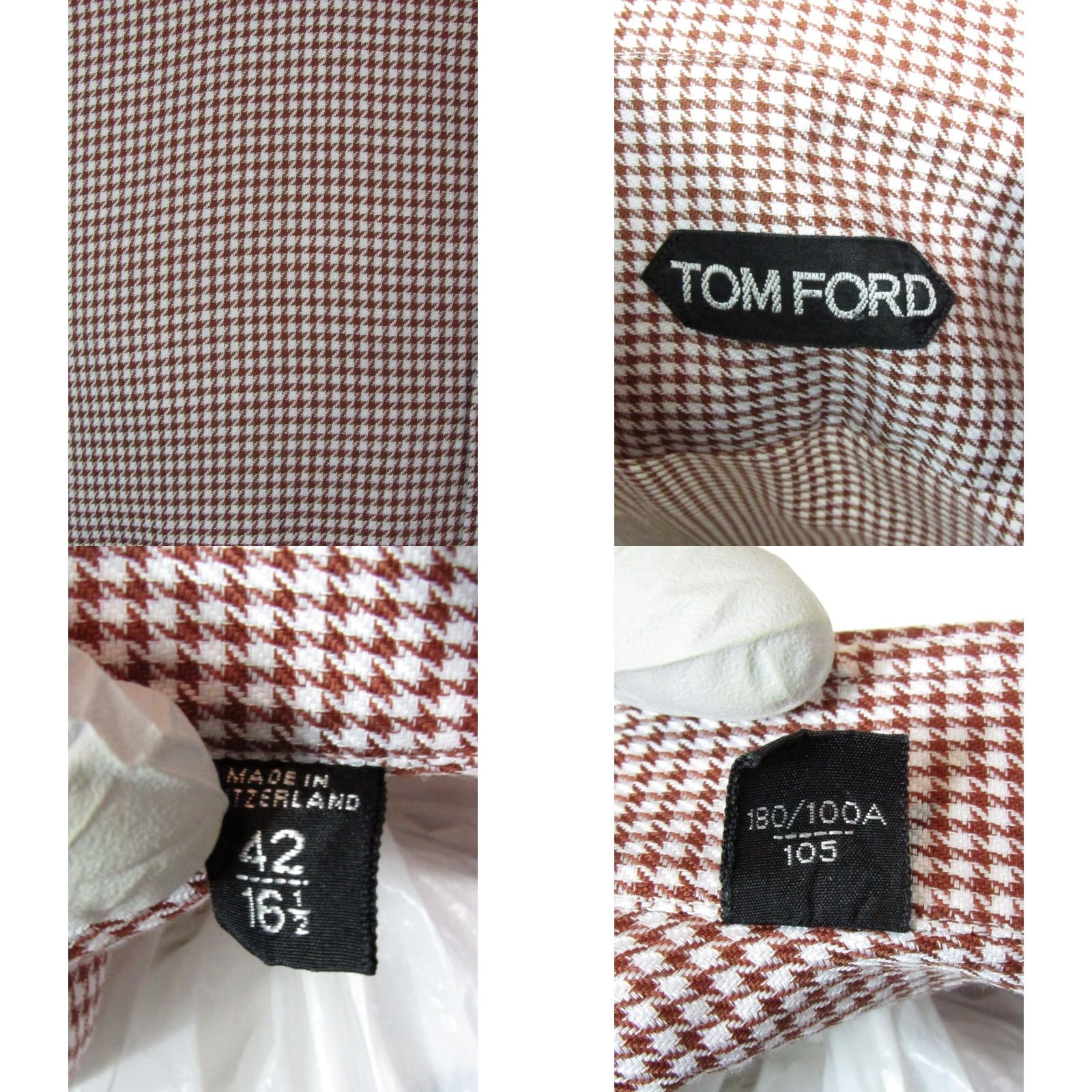 Tom Ford Tom Ford Designer Shirt Dress Button Up Houndstooth Size 42 / 16.5 Size 46R - 8 Thumbnail