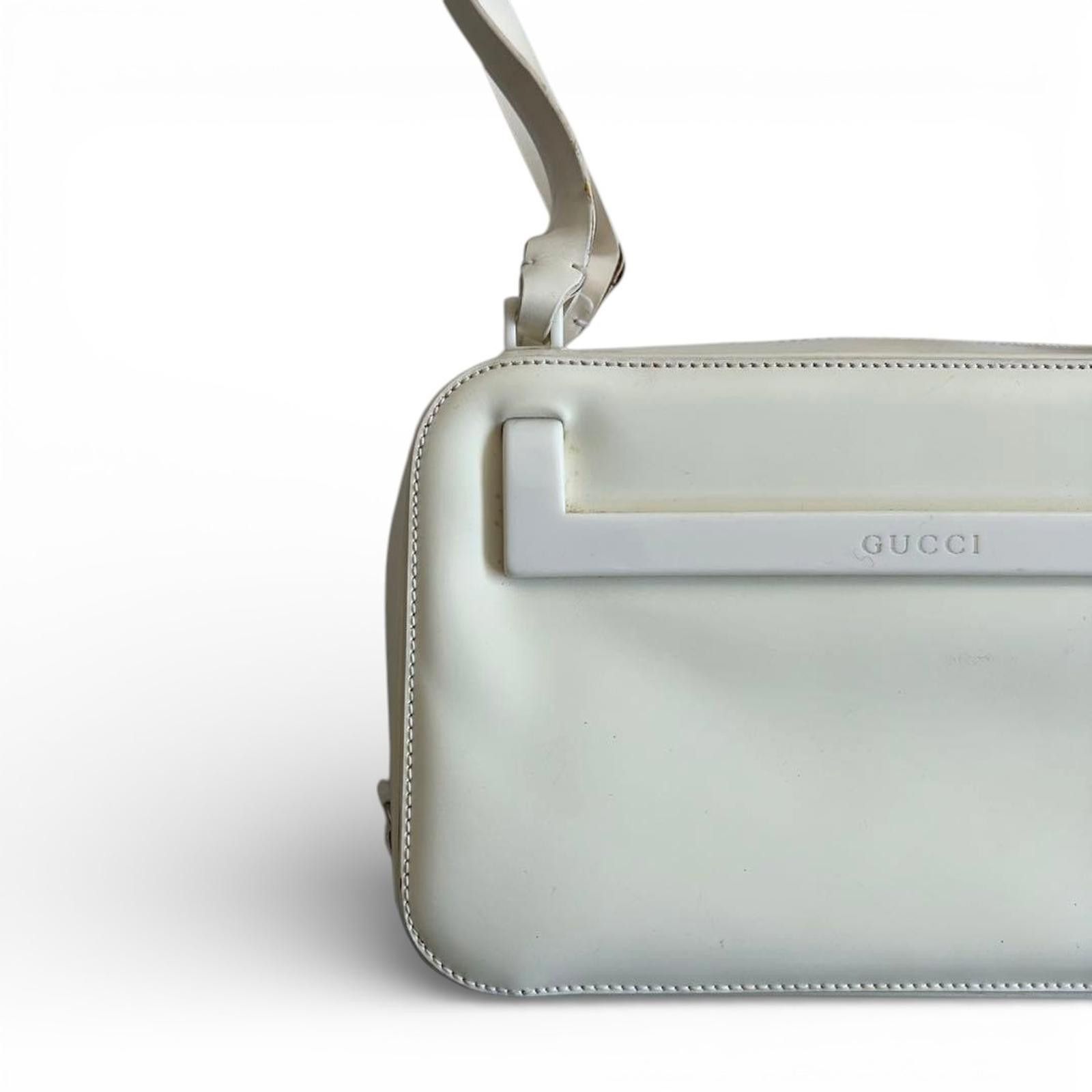 Gucci Gucci - White Patent Leather Shoulder Bag Tom Ford Size ONE SIZE - 2 Thumbnail