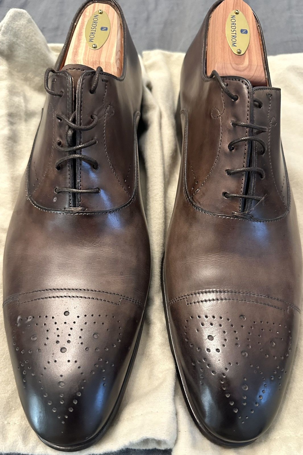 Santoni Santoni Oxfords – Dark Brown – Size EU 44.5 (US 10.5) Size US 10.5 / EU 43-44 - 6 Thumbnail