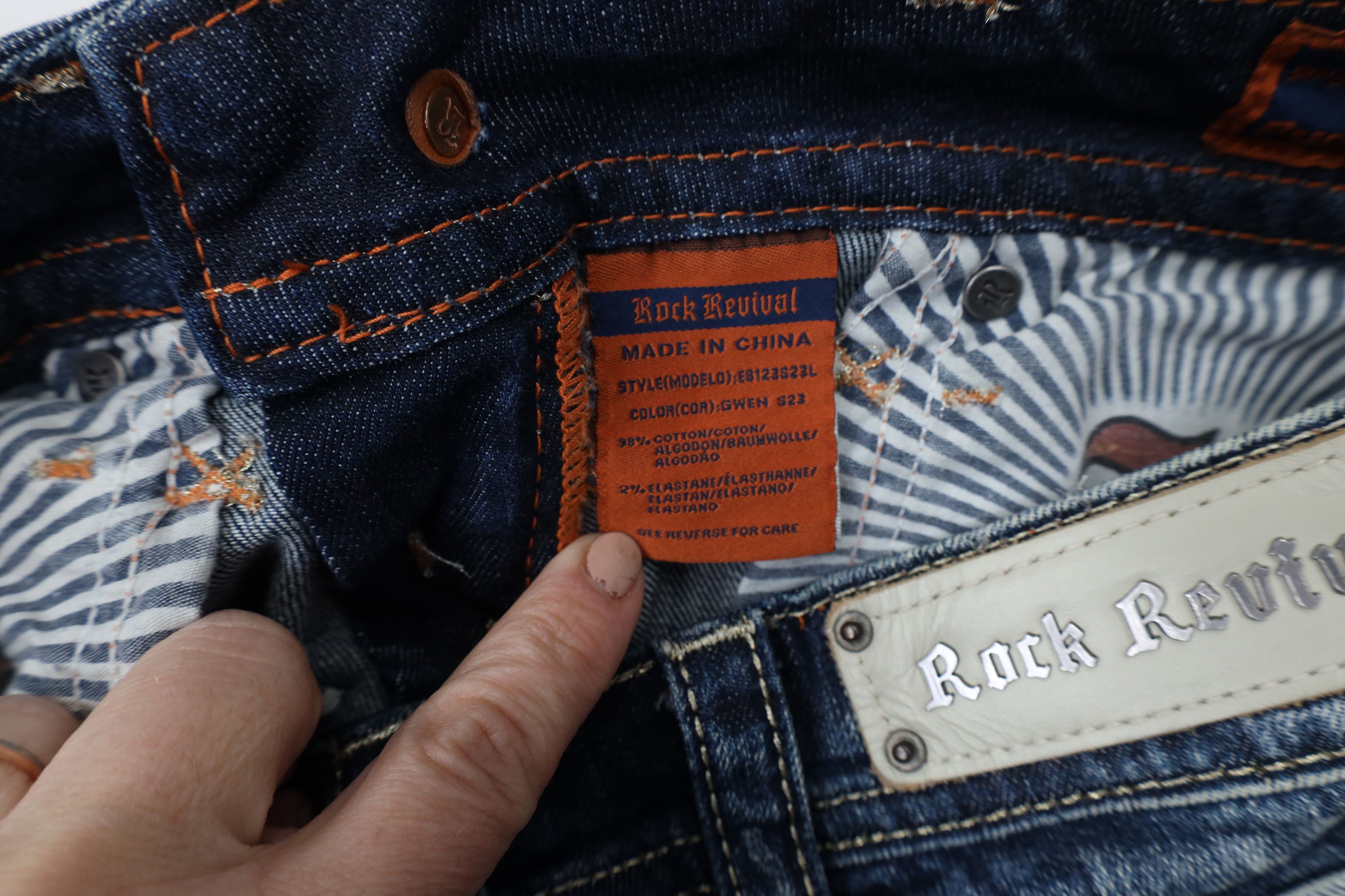 Rock Revival × Vintage Rock Revival Thick Stitch Gwen Skinny Leg Denim Jeans Blue Size 26" / US 2 / IT 38 - 3 Thumbnail