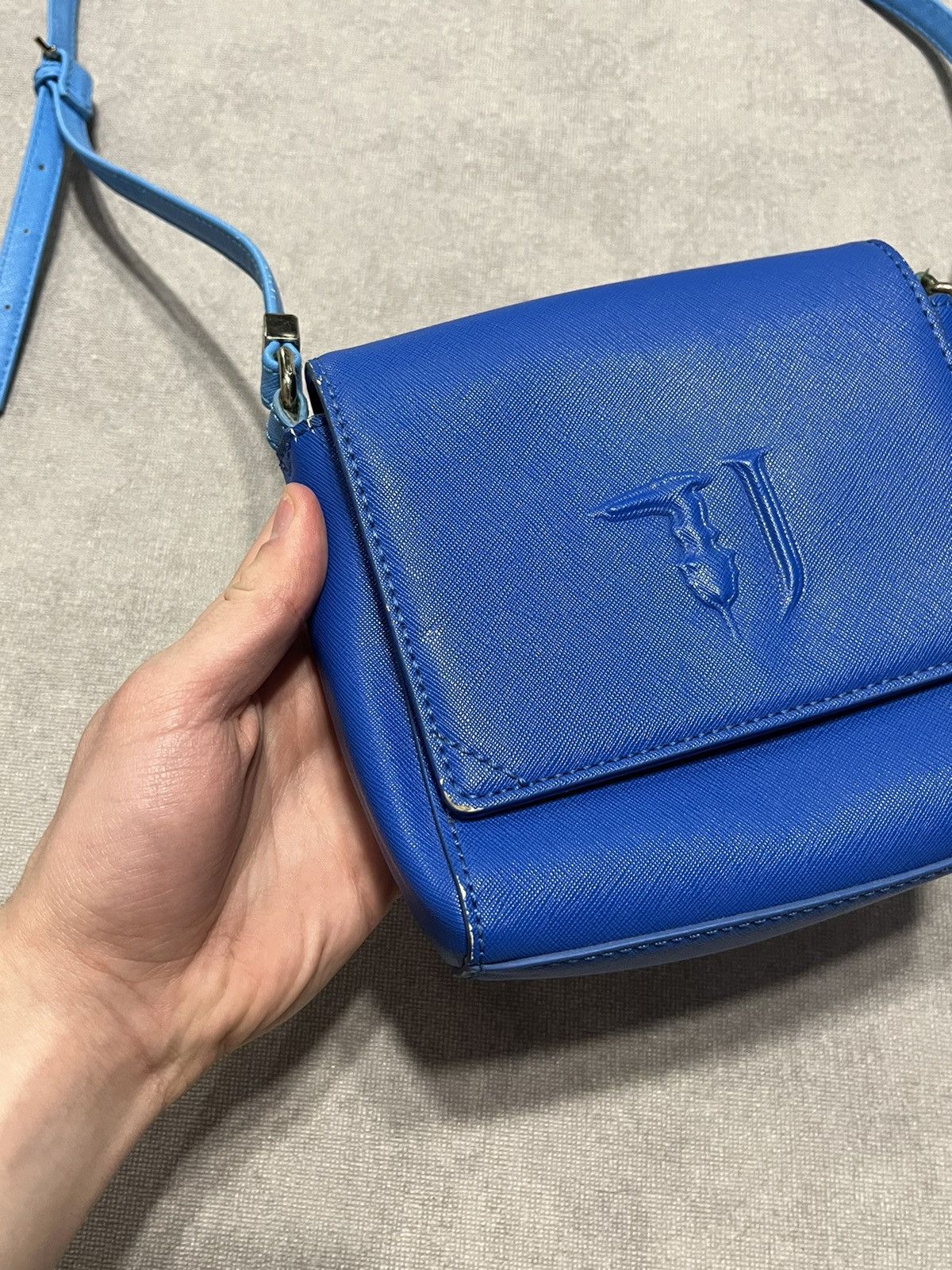Trussardi Trussardi Jeans Womens Shoulder Bag Blue Logo Small Handle Size ONE SIZE - 3 Thumbnail