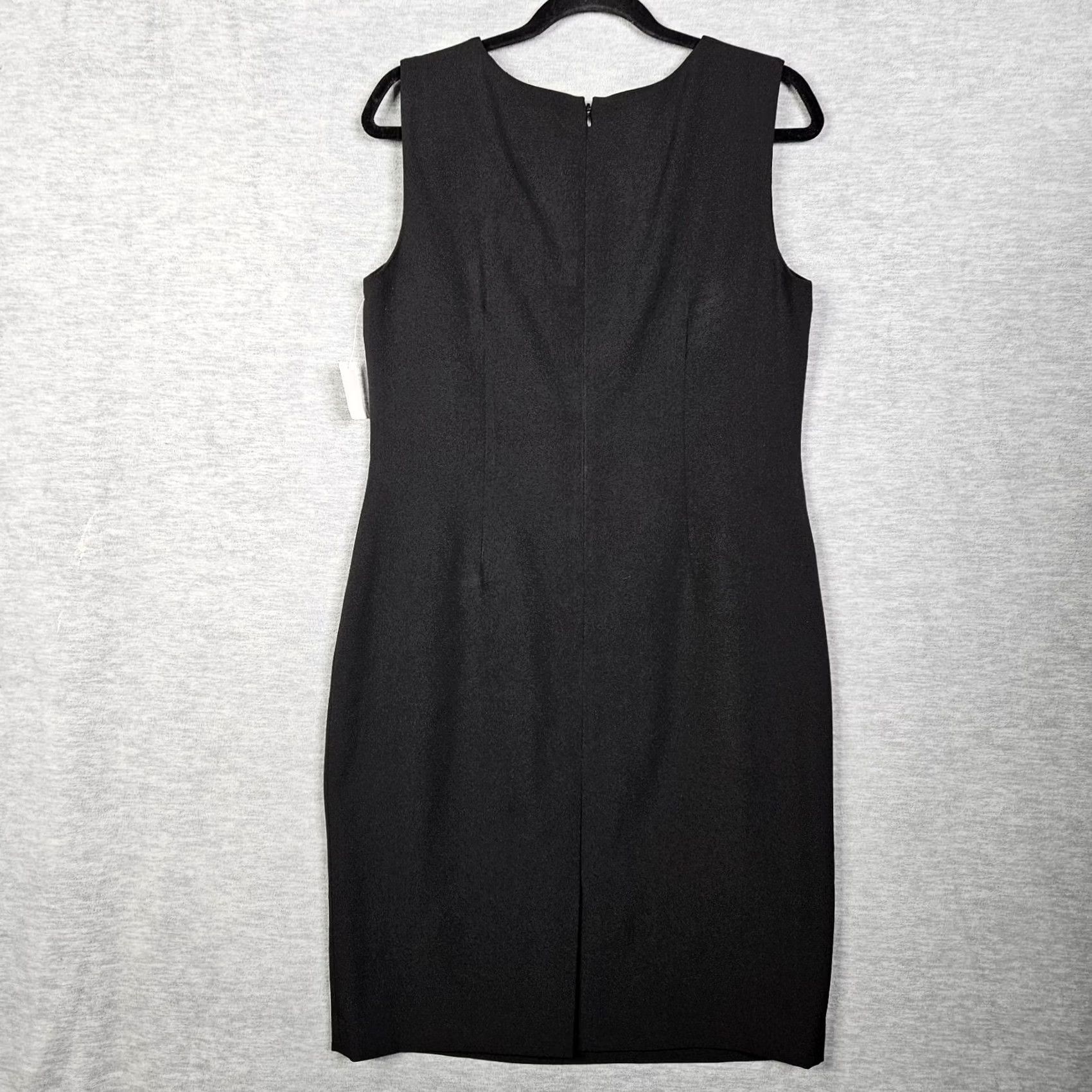 Kasper KASPER Women's Black Zip Closure Sleeveless Dress Size 10P NEW Size L / US 10 / IT 46 - 2 Thumbnail