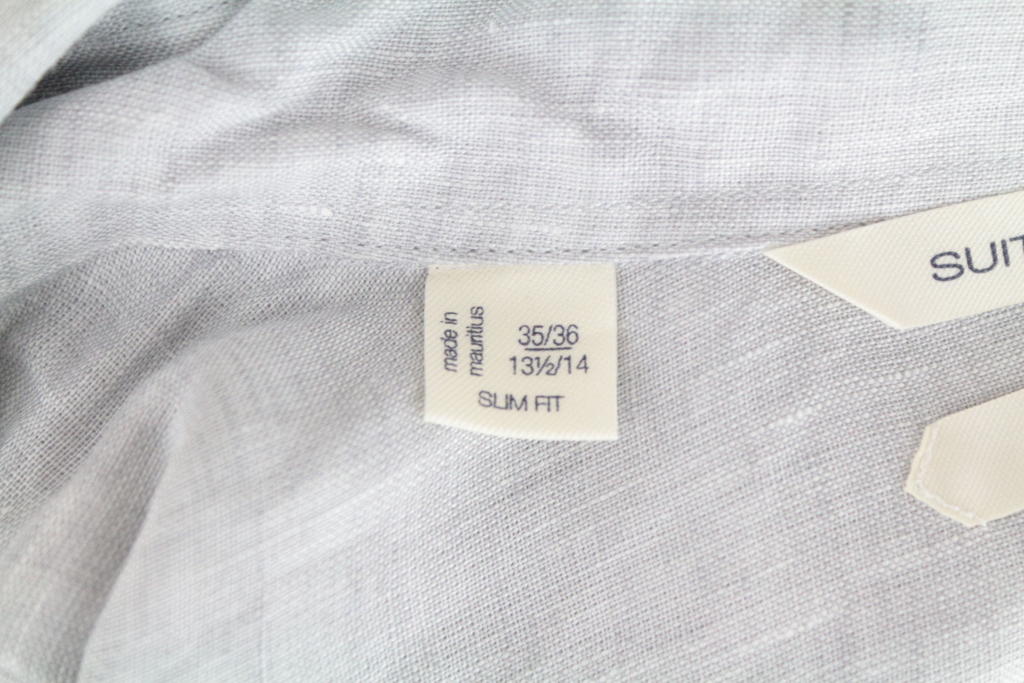 Suitsupply 35/13 1/2/36/14 Grey Linen Melange Shirt 67179 Size US S / EU 44-46 / 1 - 5 Thumbnail